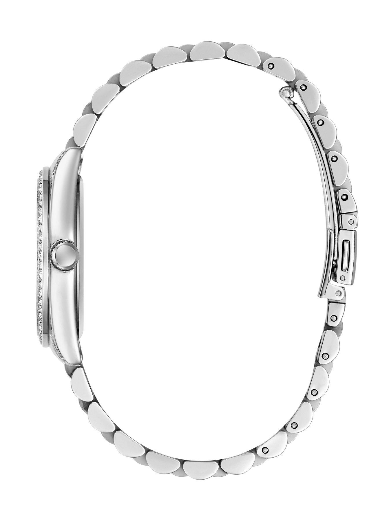 Image 2 of 5 of Guess GUESS Ladies stone set silver tone watch with MOP dial and silver tone bracelet