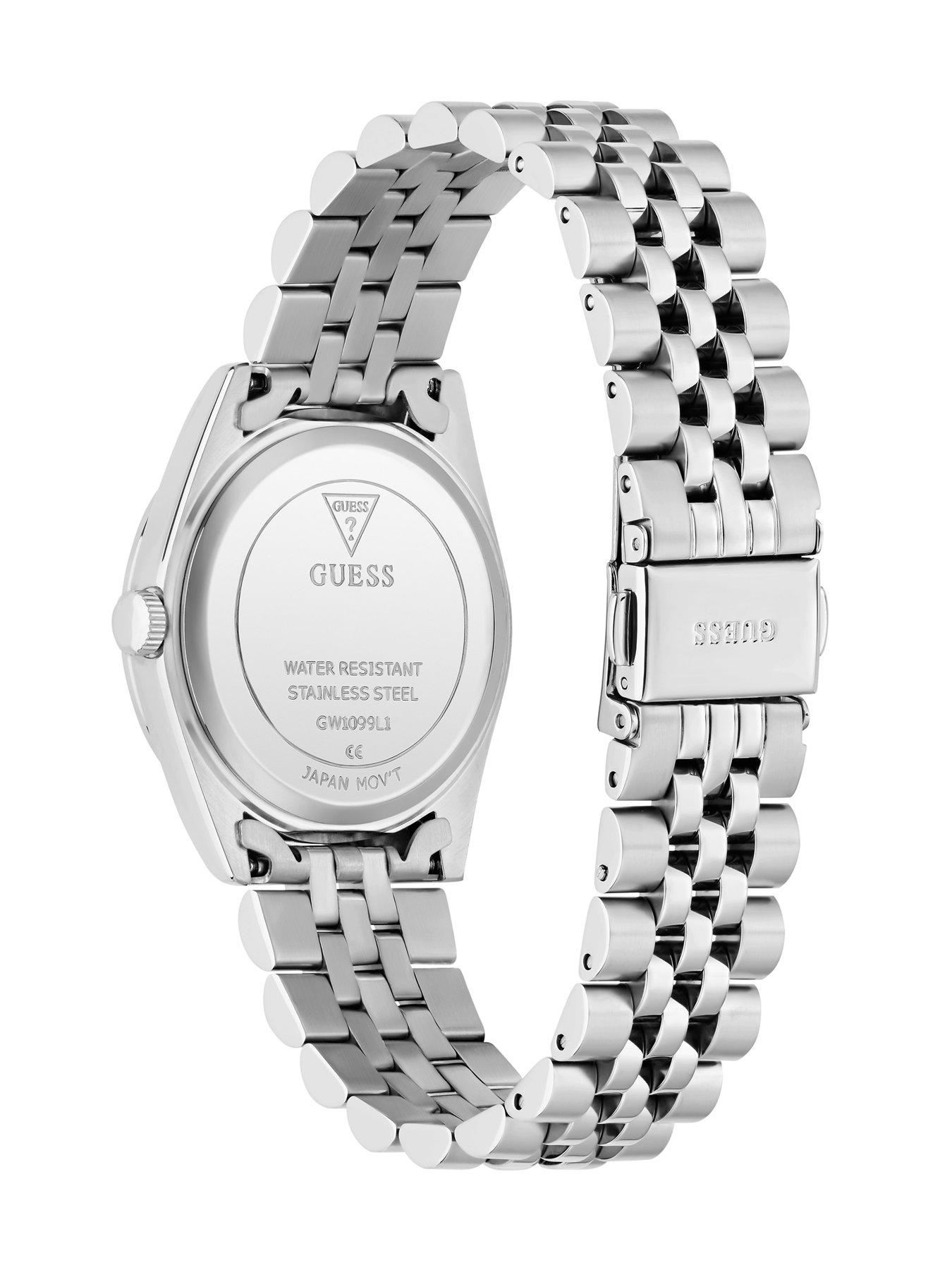 Image 3 of 5 of Guess GUESS Ladies stone set silver tone watch with MOP dial and silver tone bracelet