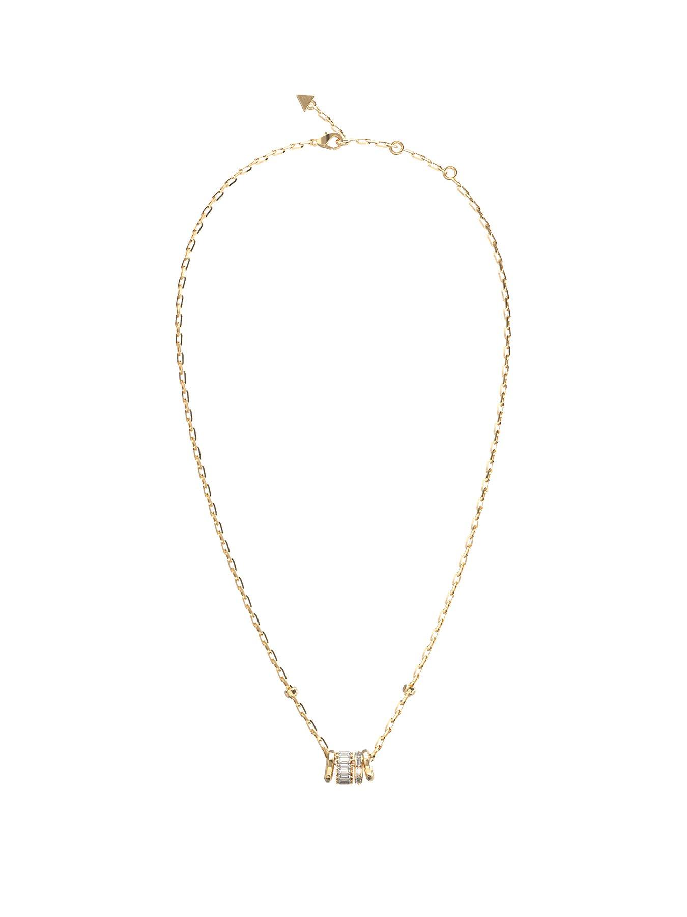 Image 1 of 1 of Guess GUESS Ladies gold tone necklace with stone set detail