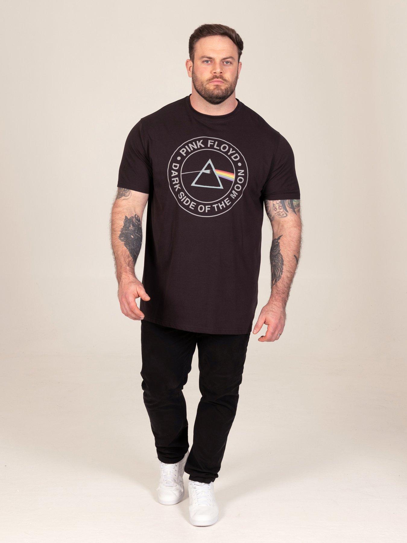 Image 3 of 7 of D555 Mens Pink Floyd Dark Side Of The Moon Graphic Crew Neck T-Shirt - Black