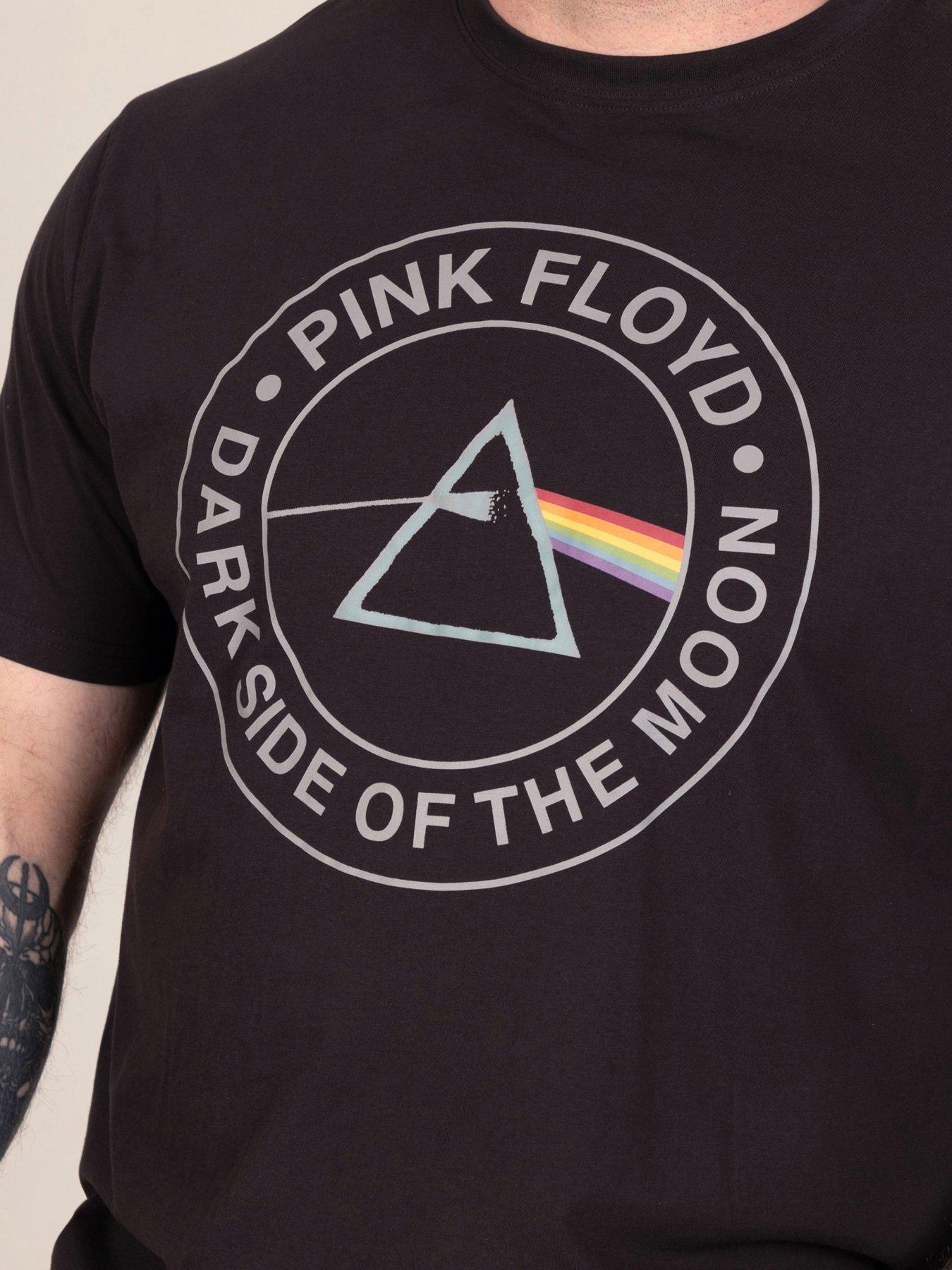 Image 4 of 7 of D555 Mens Pink Floyd Dark Side Of The Moon Graphic Crew Neck T-Shirt - Black