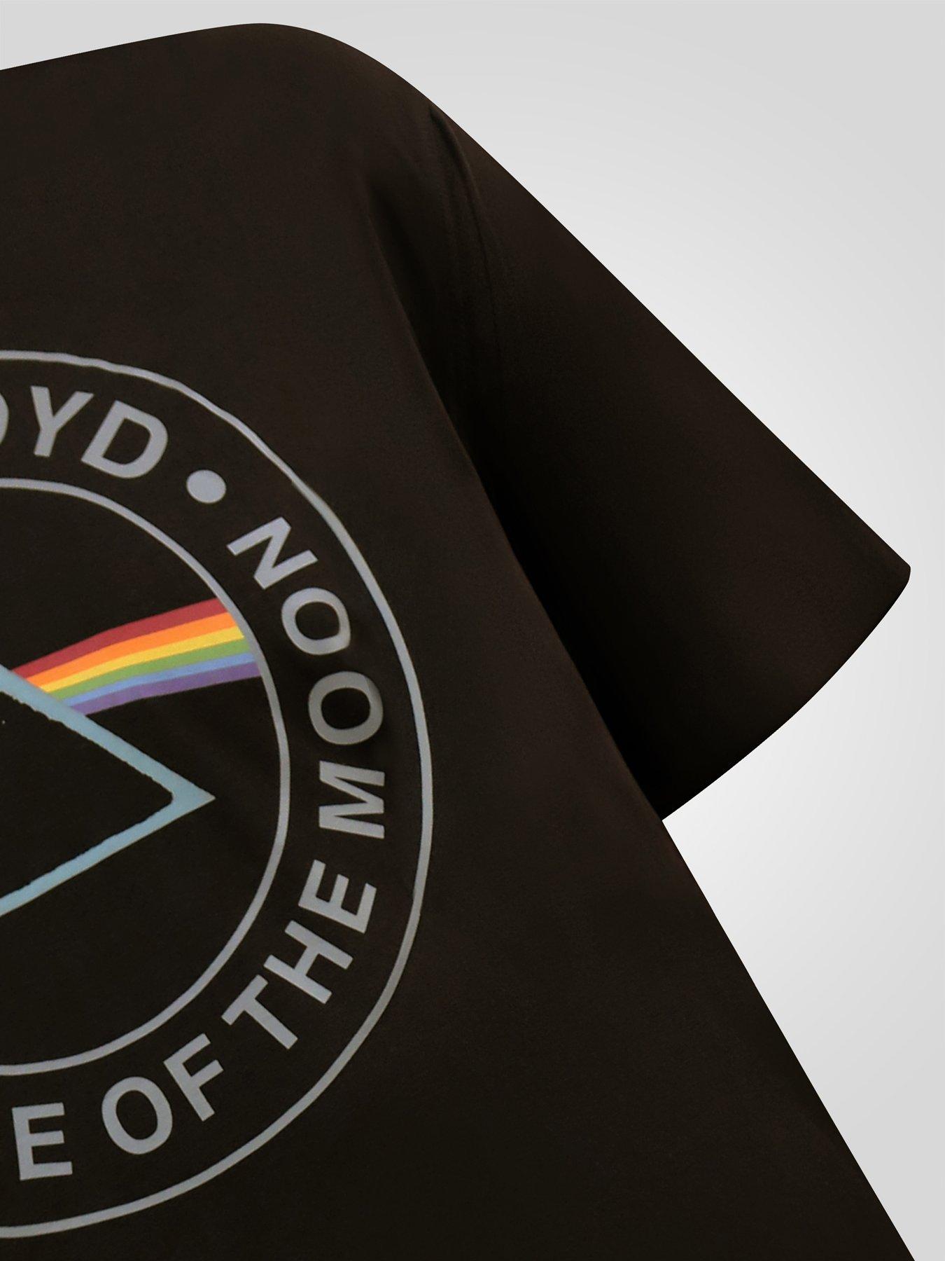 Image 5 of 7 of D555 Mens Pink Floyd Dark Side Of The Moon Graphic Crew Neck T-Shirt - Black