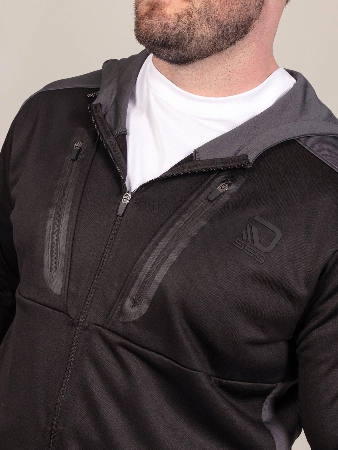 Image 4 of 7 of D555 D555 Dry Wear Tricot Zip Through Hoody With Zip Pockets