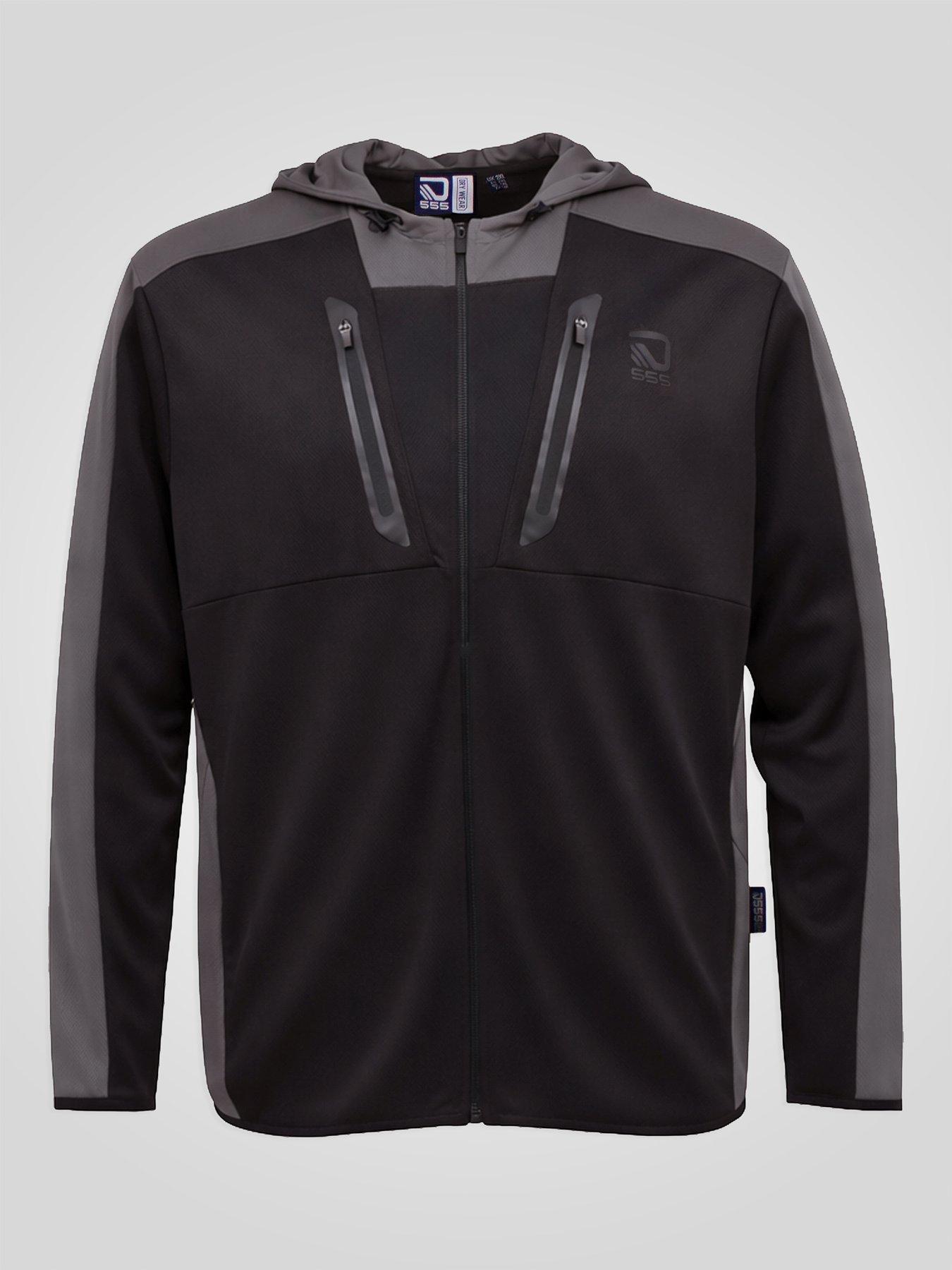 Image 7 of 7 of D555 D555 Dry Wear Tricot Zip Through Hoody With Zip Pockets