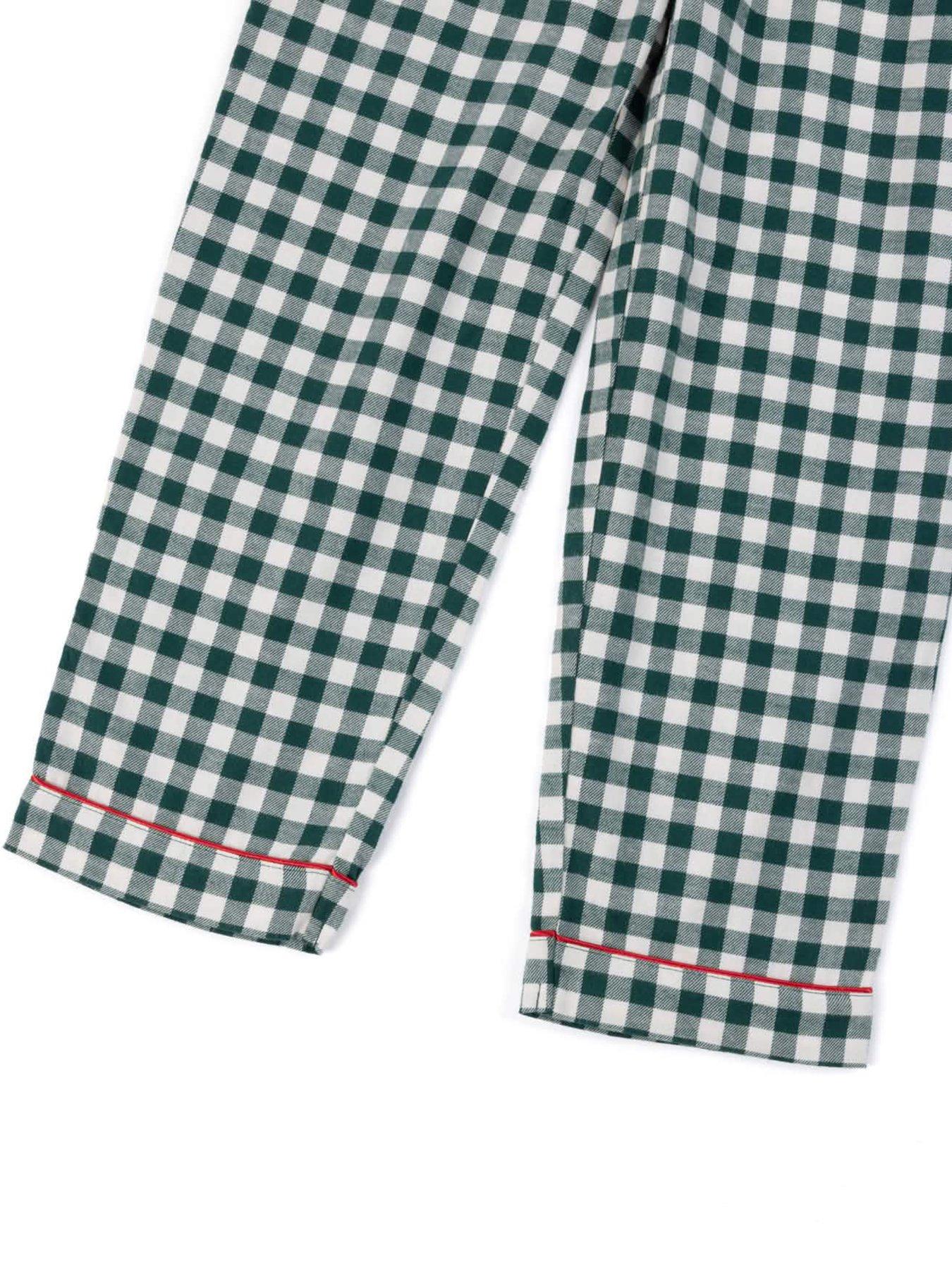 Image 5 of 7 of CHELSEA PEERS Chelsea Peers Kids Organic Cotton Gingham Long Pyjama Set - Green