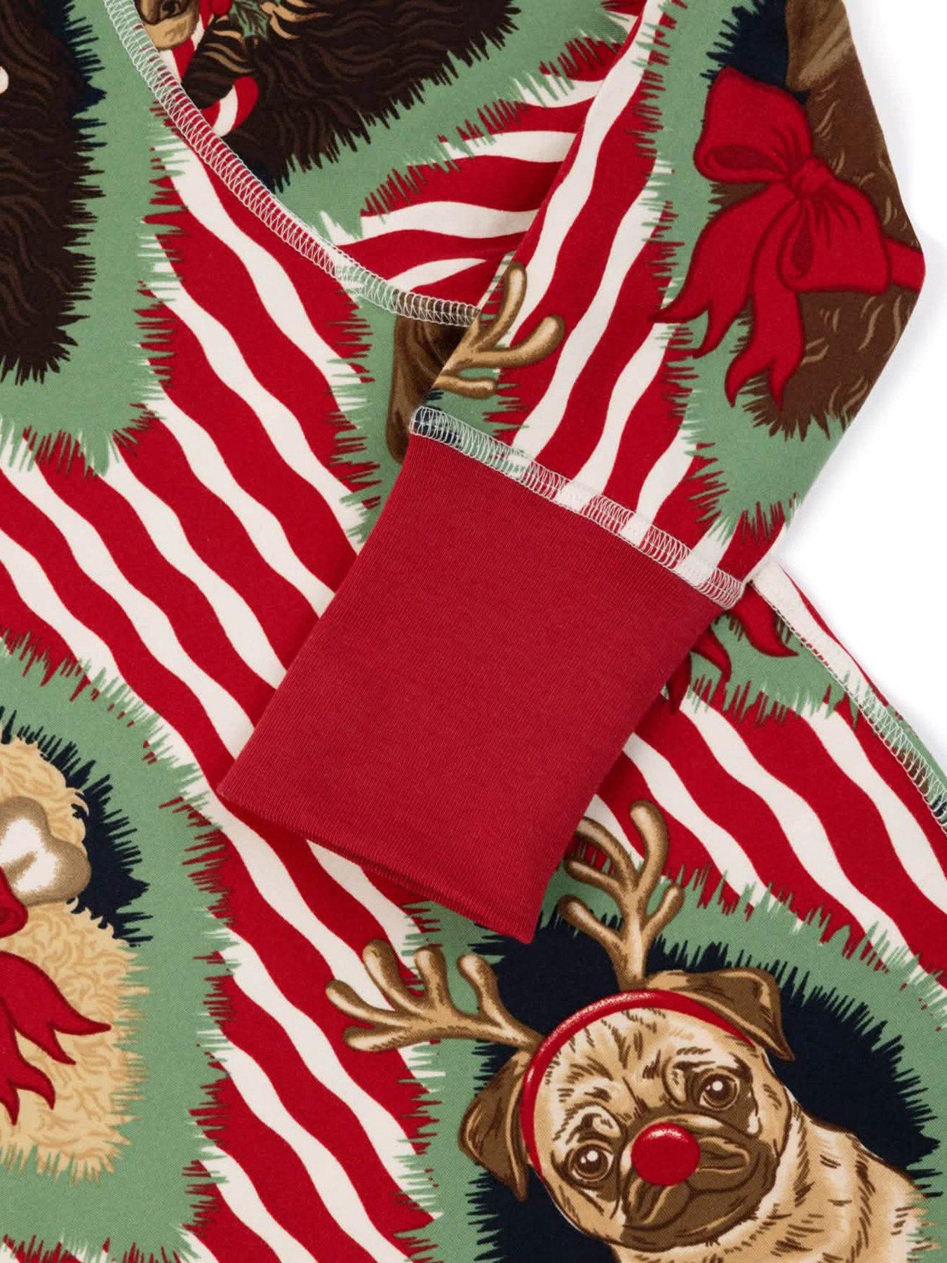 Image 7 of 7 of CHELSEA PEERS Chelsea Peers Kids Christmas Chip &amp; Friends Stripe Print Long Pyjama Set - Red