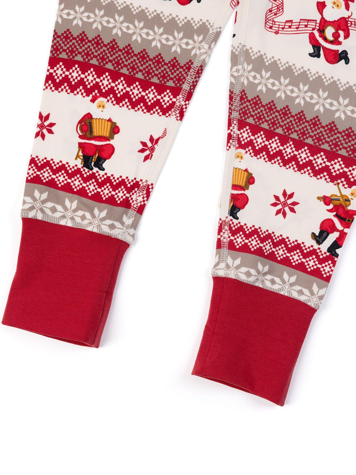 Image 7 of 7 of CHELSEA PEERS Chelsea Peers Kids Musical Santa Fair Isle Print Long Pyjama Set - Off White