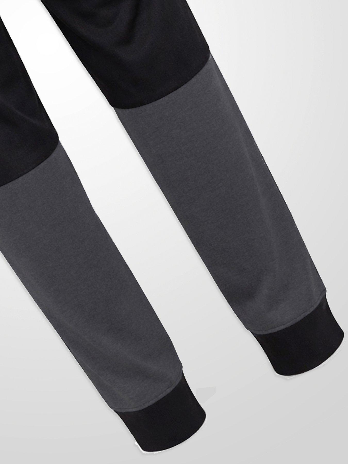 Image 7 of 7 of D555 Mens Dry Wear Tricot Contrast Panel Joggers - Black