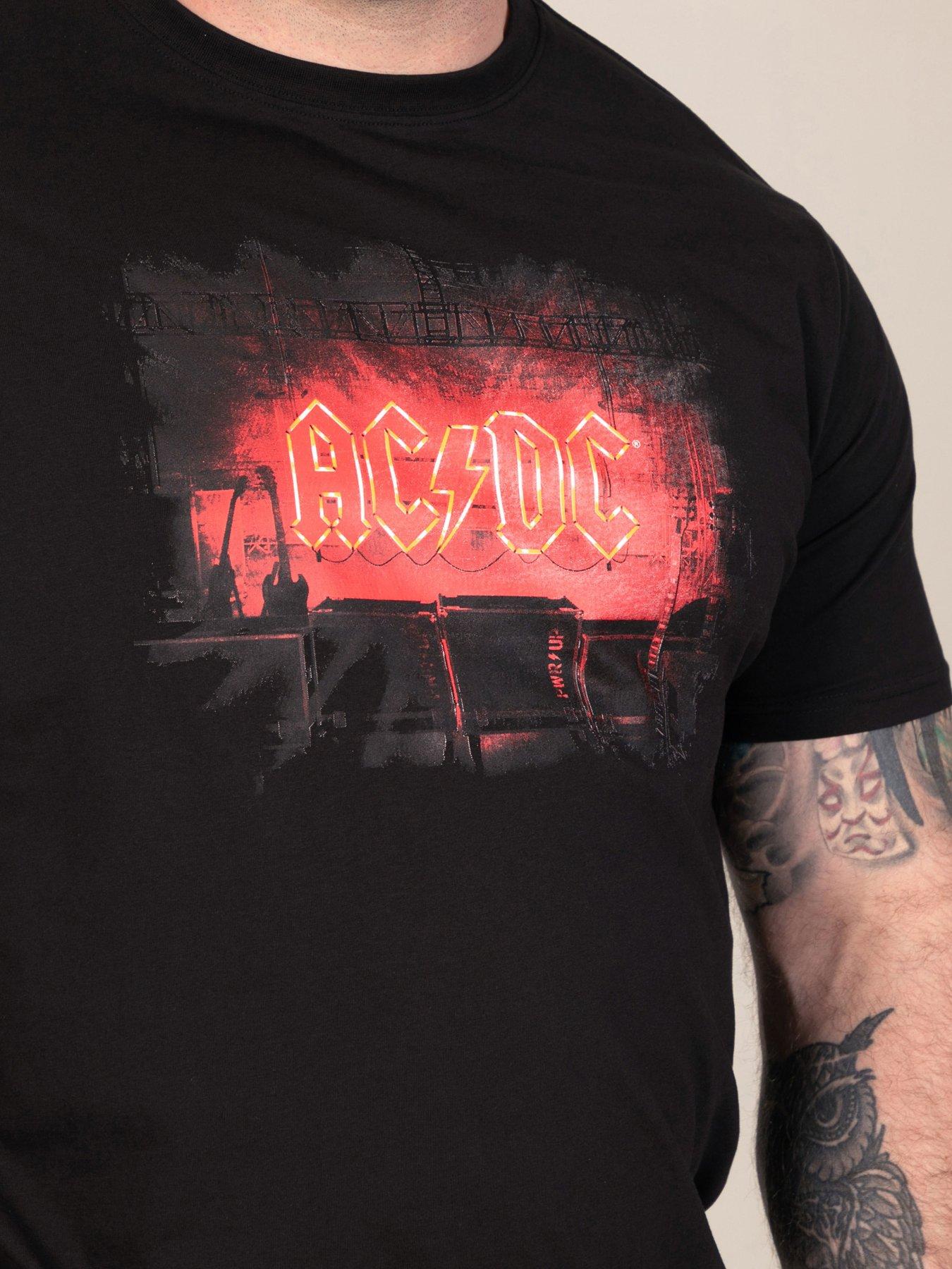 Image 4 of 6 of D555 Mens Official AC/DC Graphic Crew Neck T-Shirt - Black