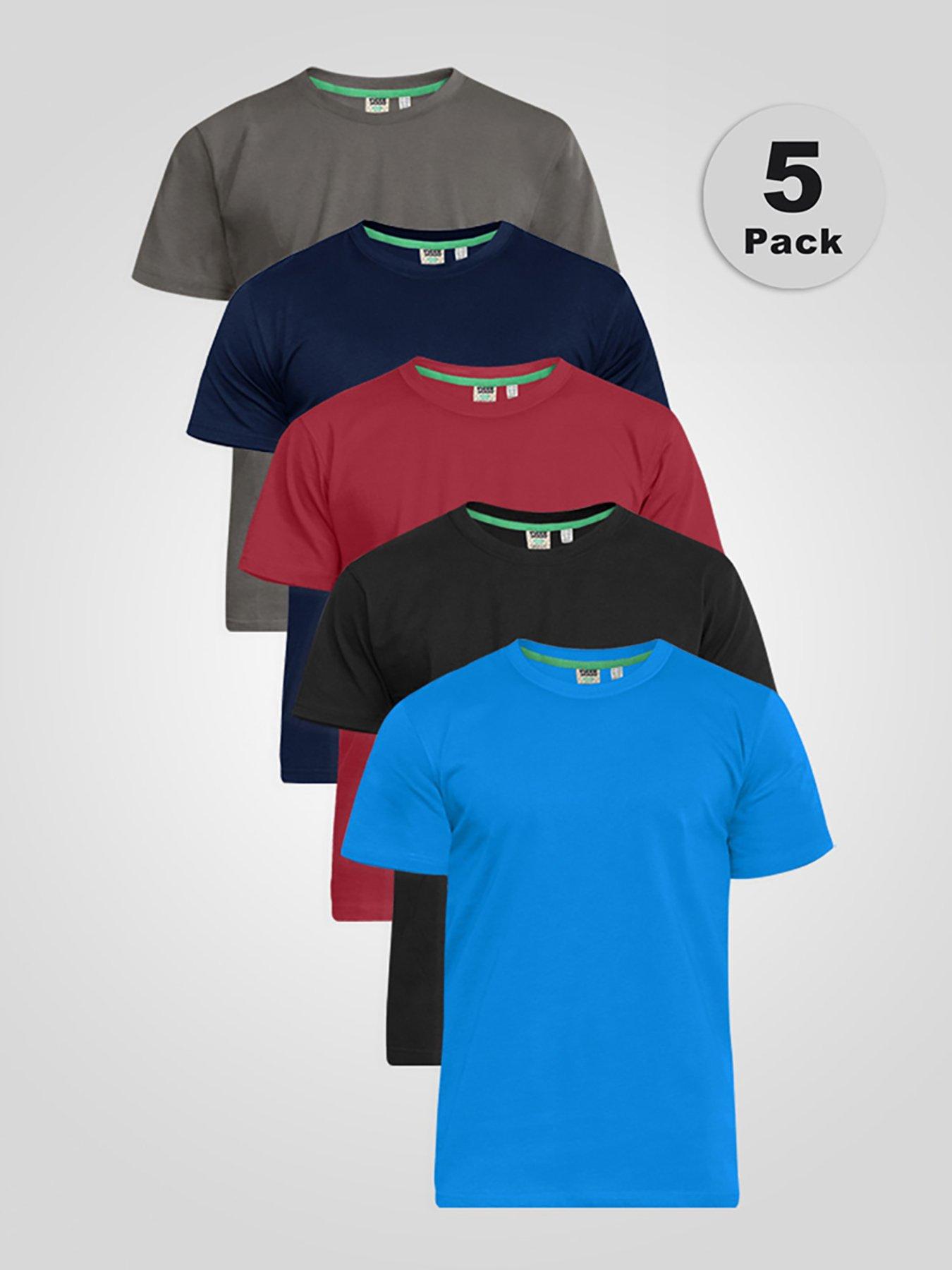 Image 5 of 5 of D555 Mens Big &amp; Tall 5 Pack Combed Cotton Crew Neck T-Shirts - Multi