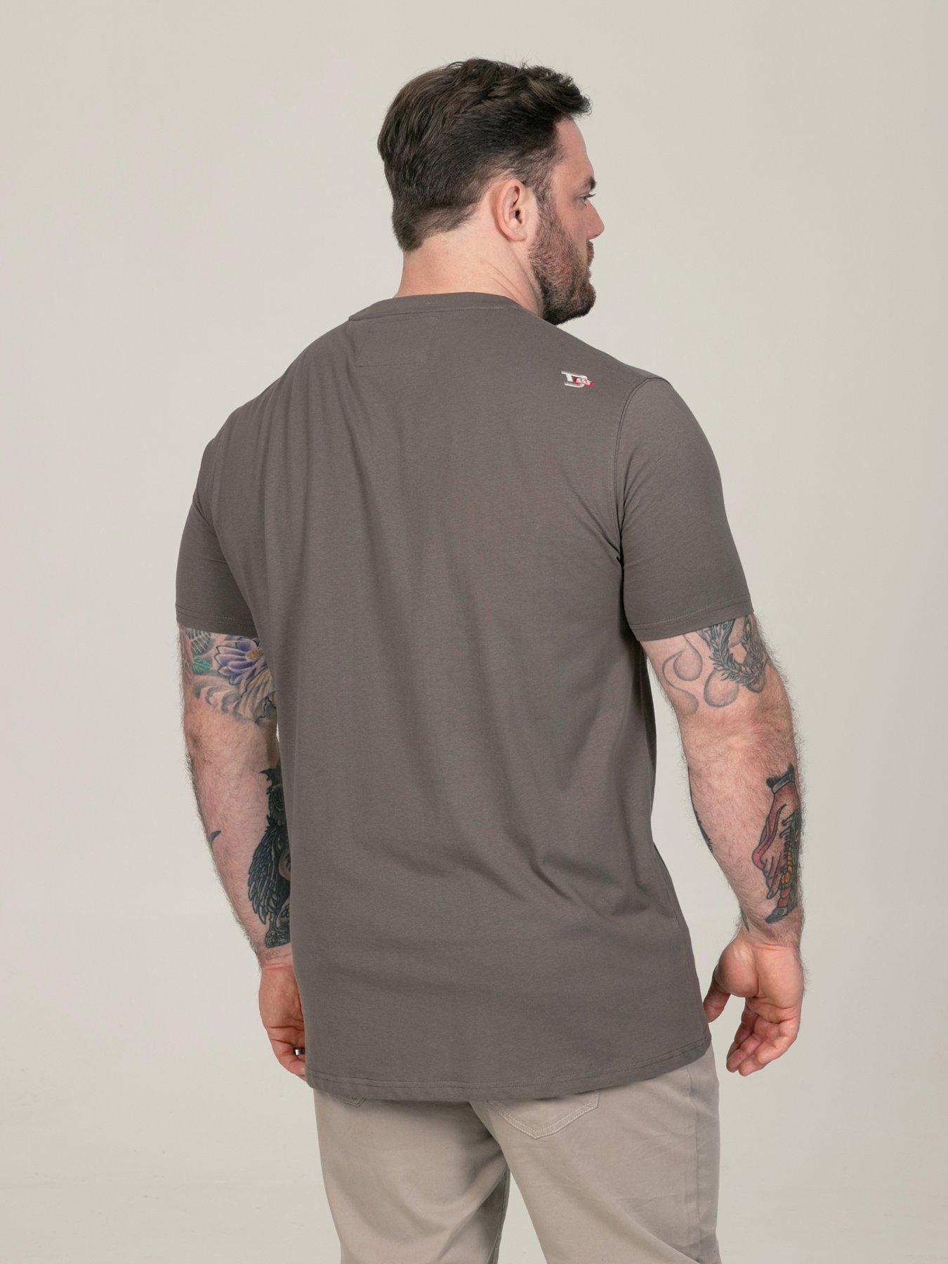 Image 2 of 7 of D555 Mens Tonal Motorbike Print Crew Neck T-Shirt - Khaki