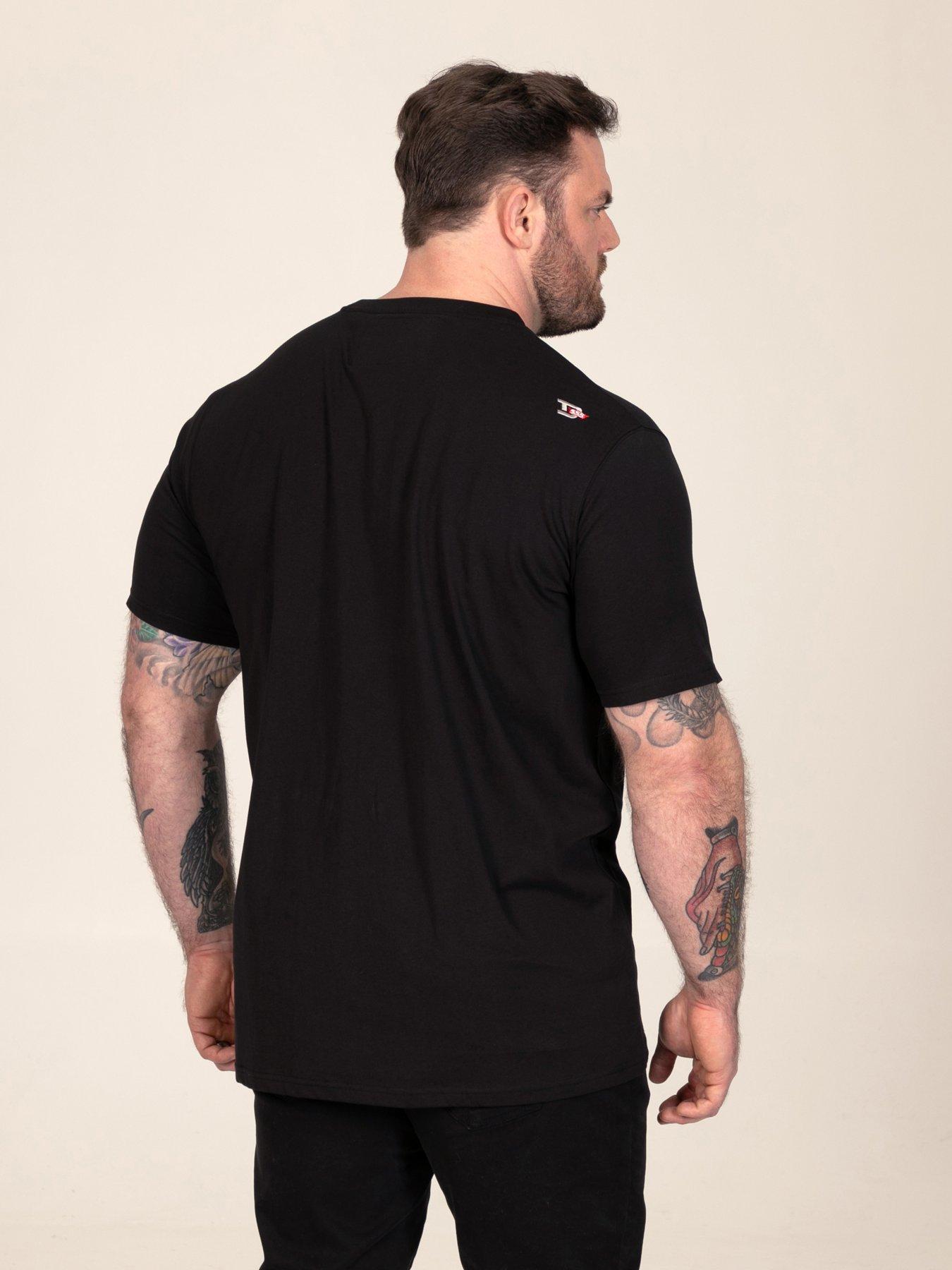 Image 2 of 7 of D555 Mens Big &amp; Tall Musical Instruments Printed Sweatshirt Neck T-Shirt - Black