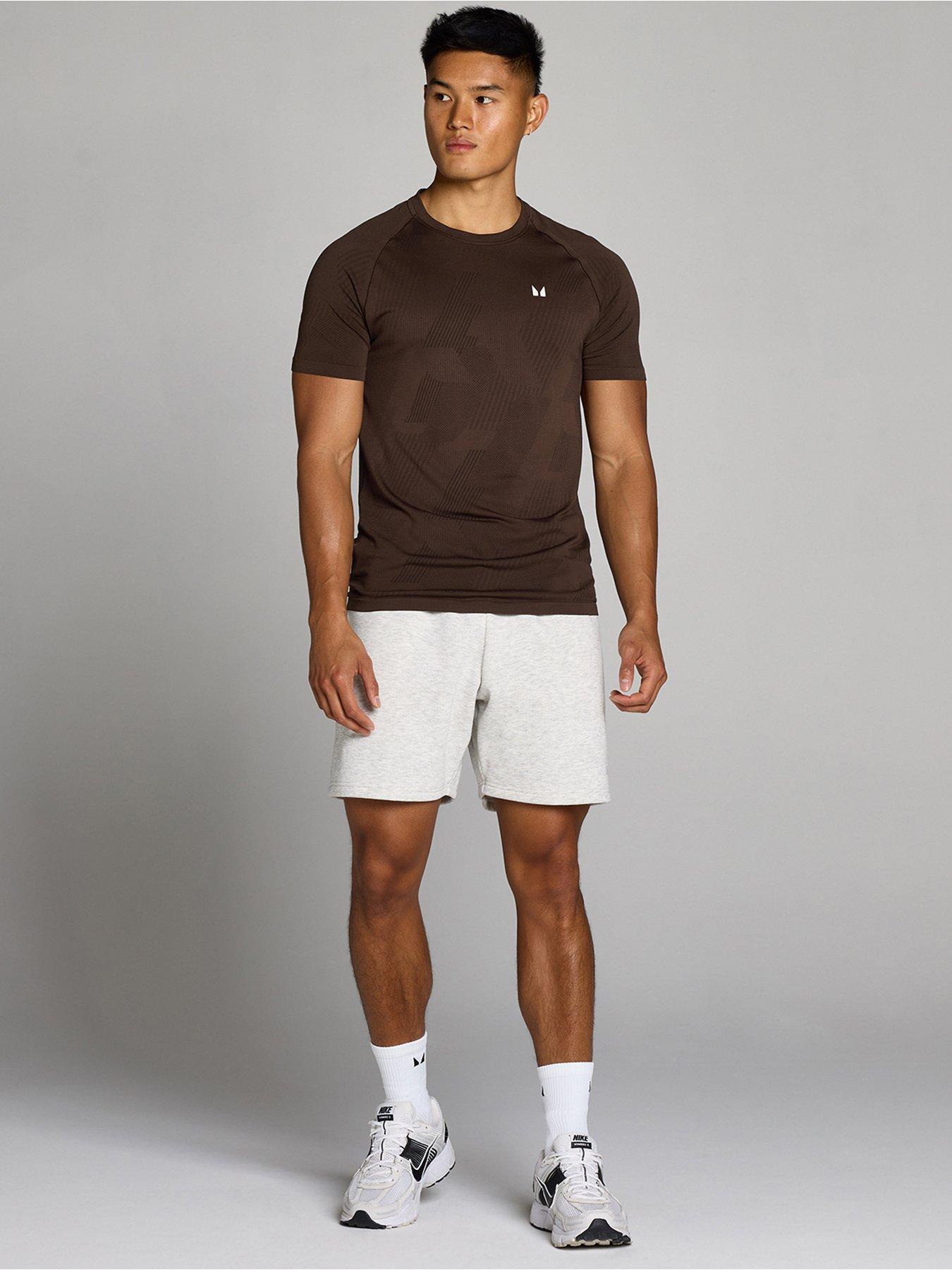 Image 3 of 4 of Myprotein Mens Tempo Pillar Seamless Graphic Raglan T-Shirt - Brown
