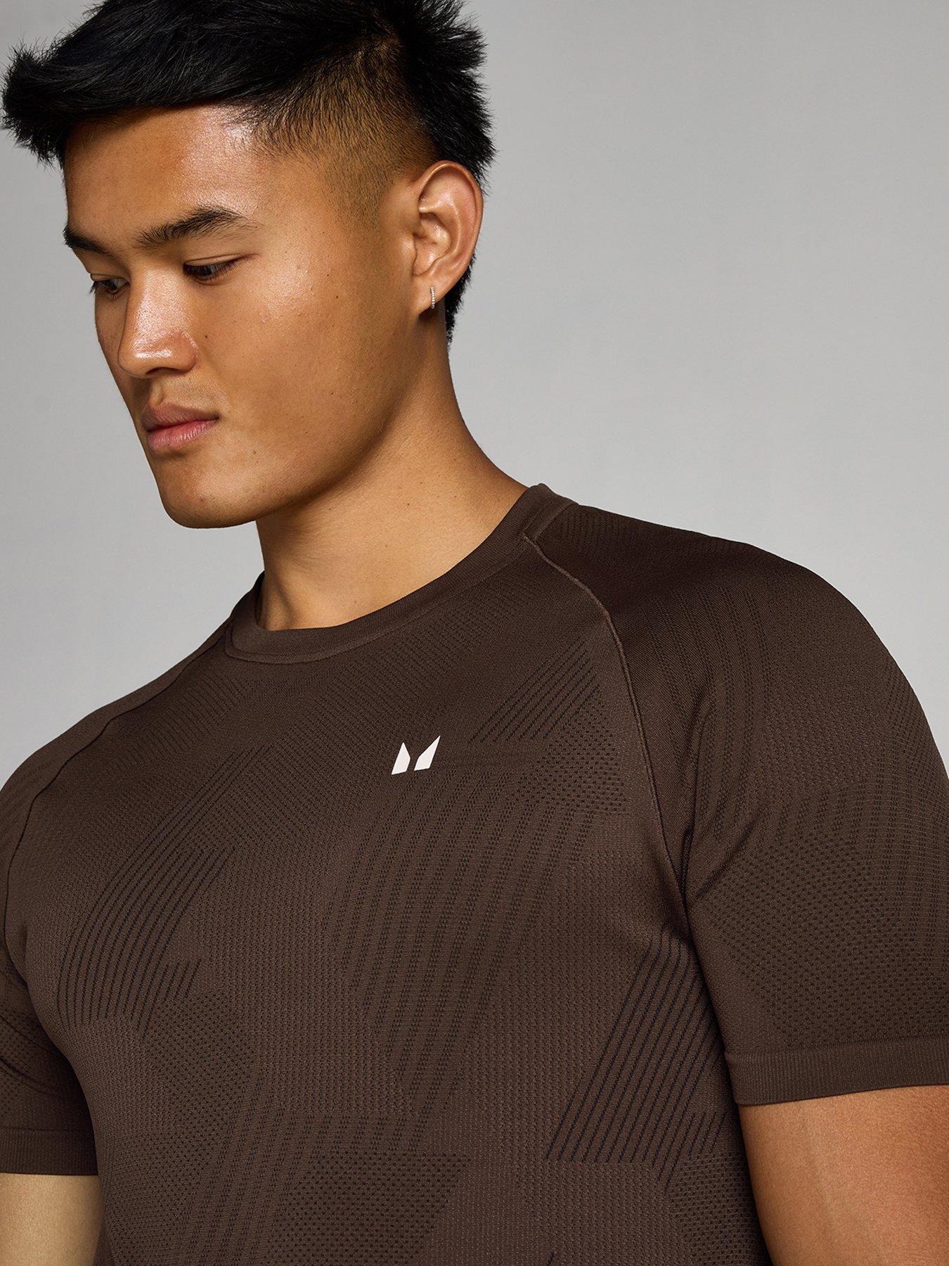 Image 4 of 4 of Myprotein Mens Tempo Pillar Seamless Graphic Raglan T-Shirt - Brown