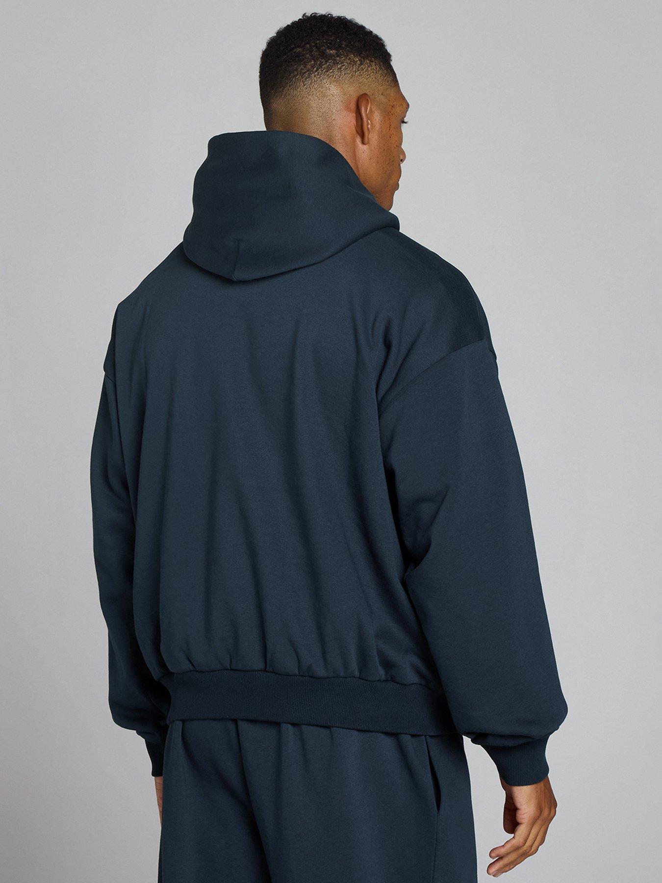 Image 2 of 4 of Myprotein Mens Training Rest Day Oversized Cotton-Blend Hoodie - Navy