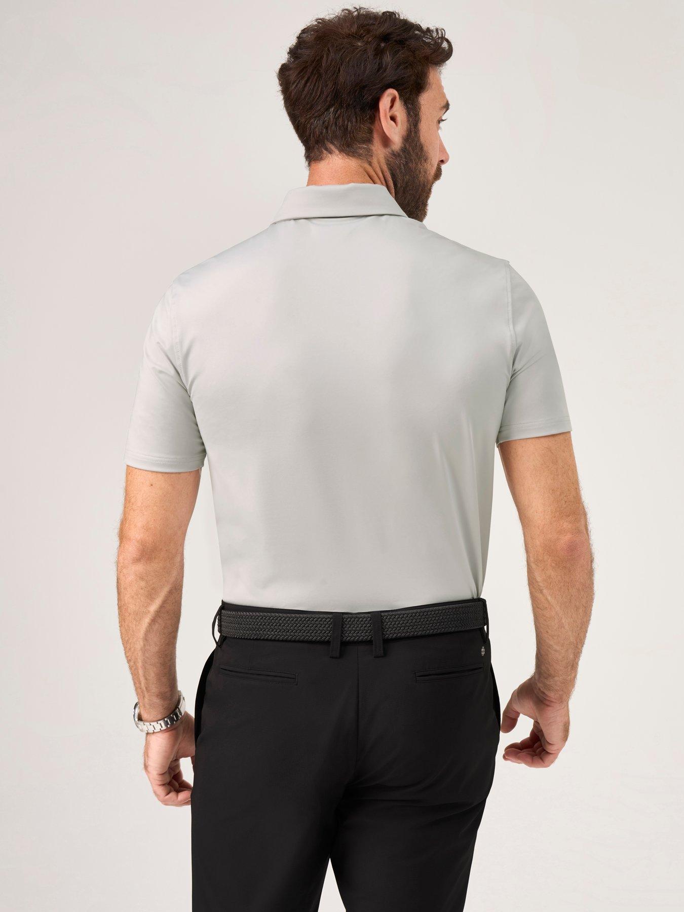 Image 2 of 4 of Oscar Jacobson Mens Bullock Tour Stretch Polo Shirt - Grey