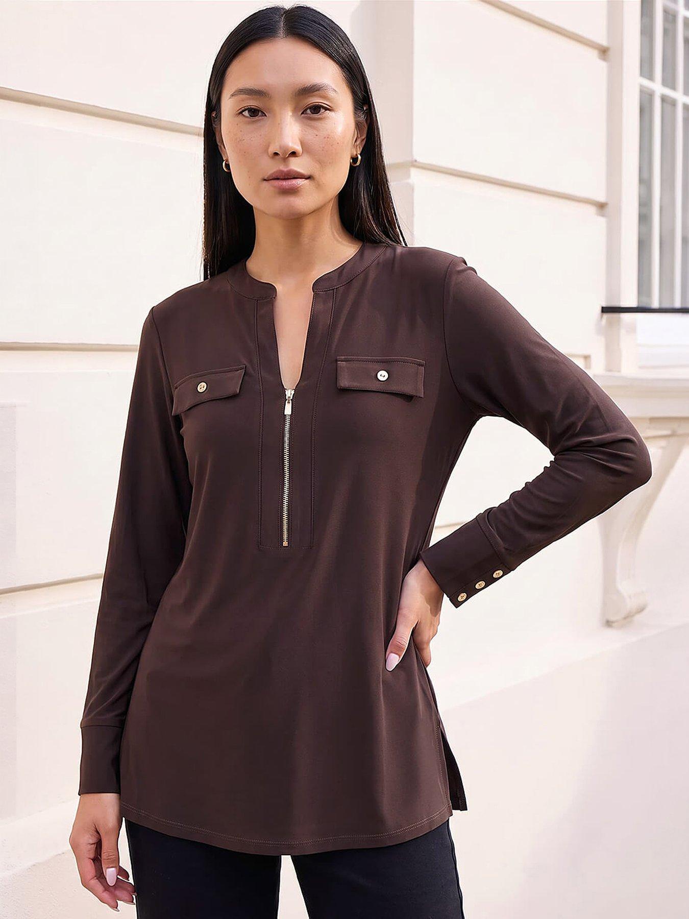Image 1 of 4 of Roman Pocket Detail Zip Shirt