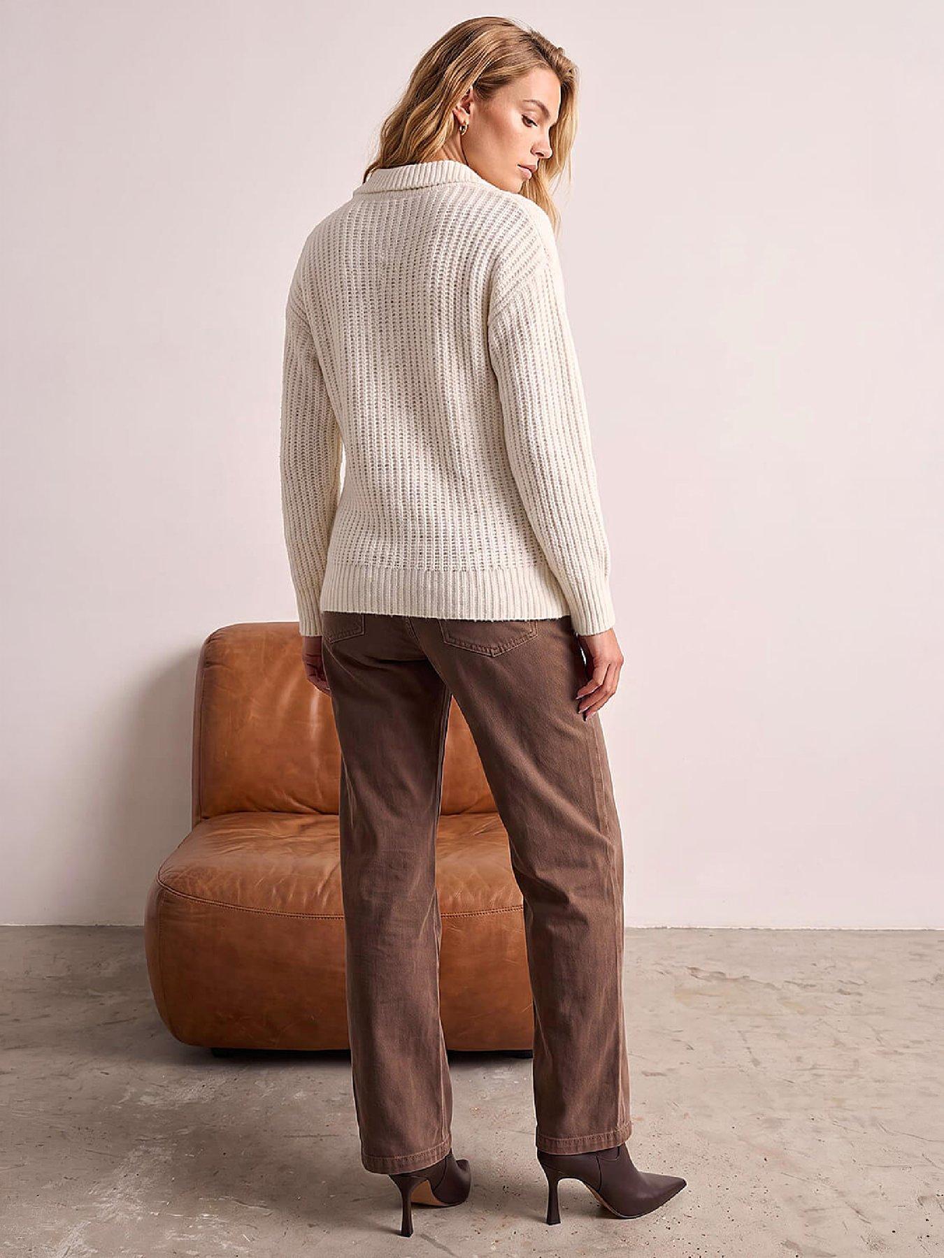 Image 2 of 4 of Roman Henley Chenille Cable Jumper