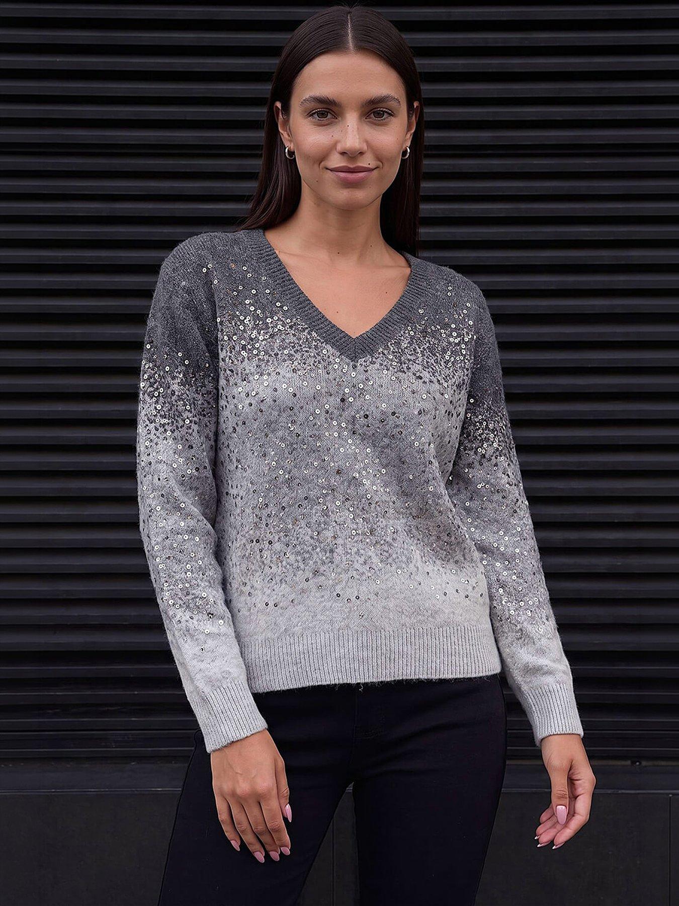 Image 1 of 4 of Roman V-neck Ombre Jumper