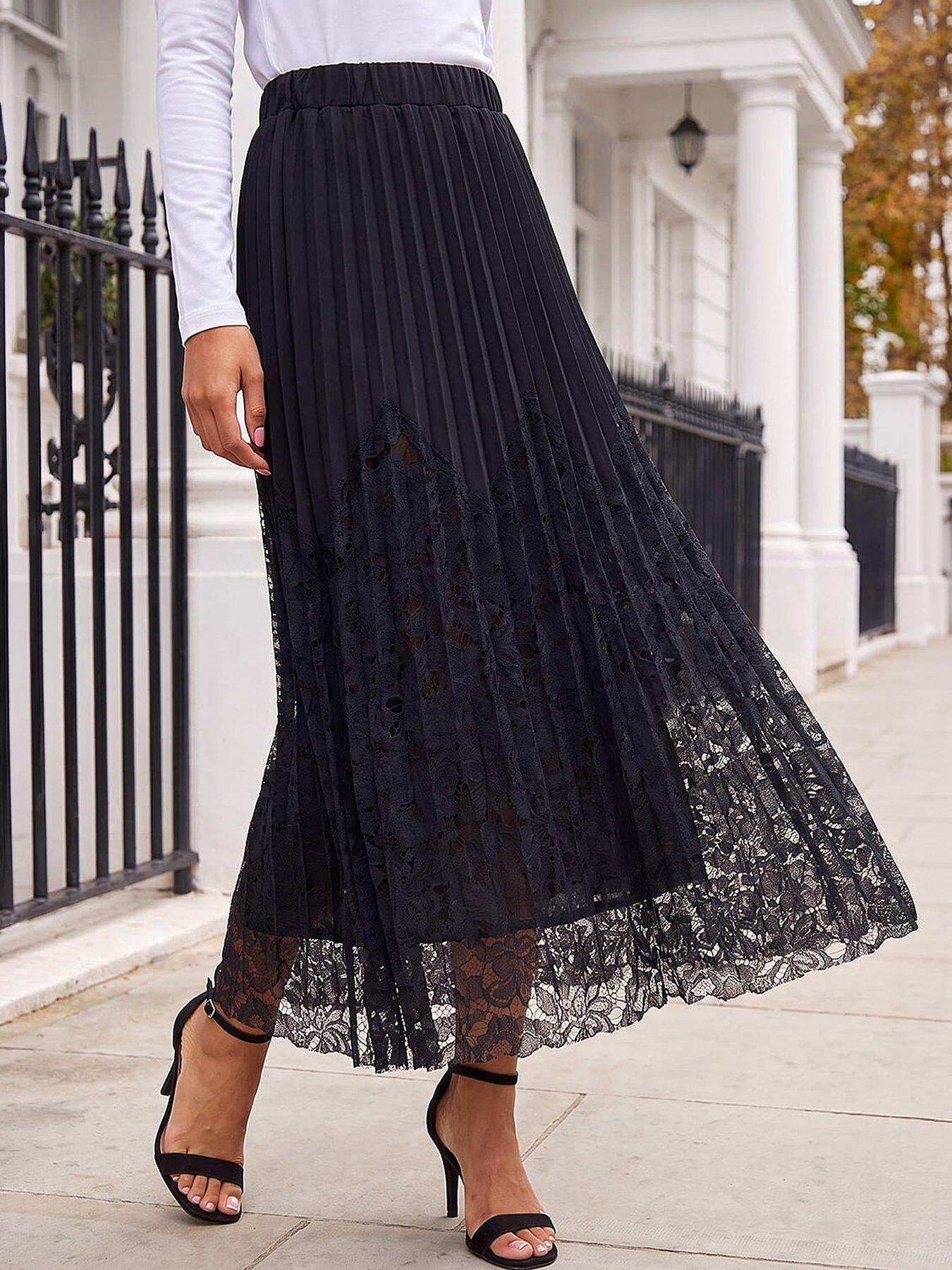 Image 2 of 4 of Roman Petite Lace Pleated Skirt