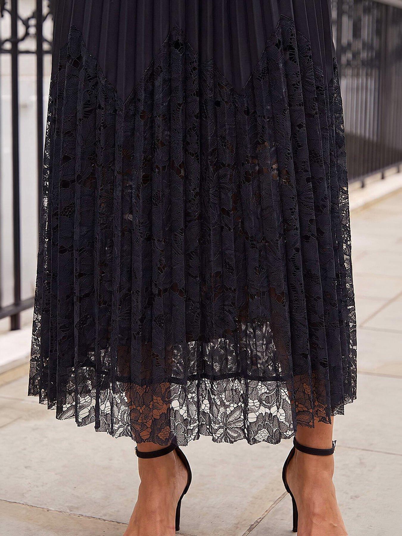 Image 3 of 4 of Roman Petite Lace Pleated Skirt