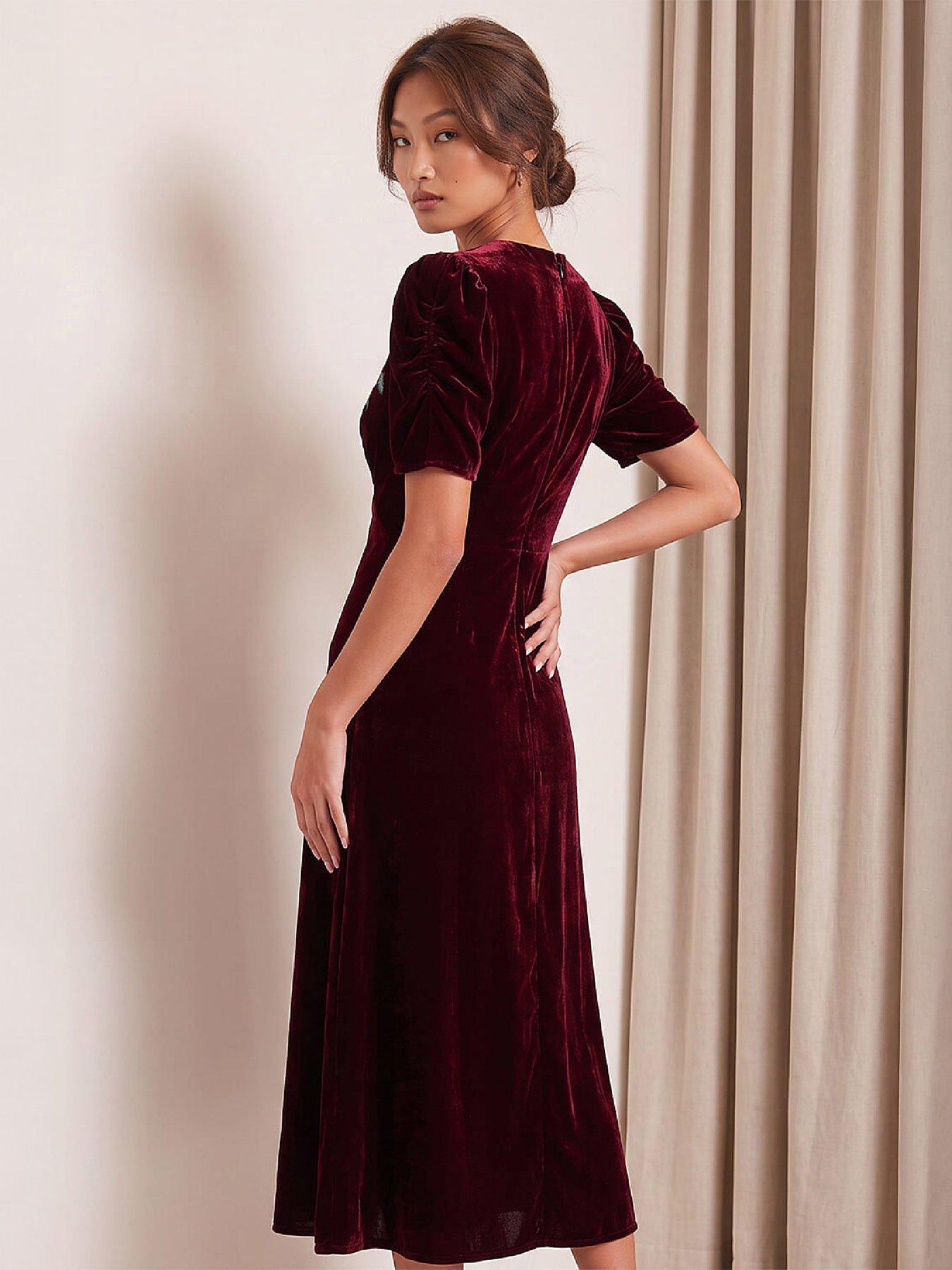 Image 3 of 4 of Roman Velvet Embroidered Dress