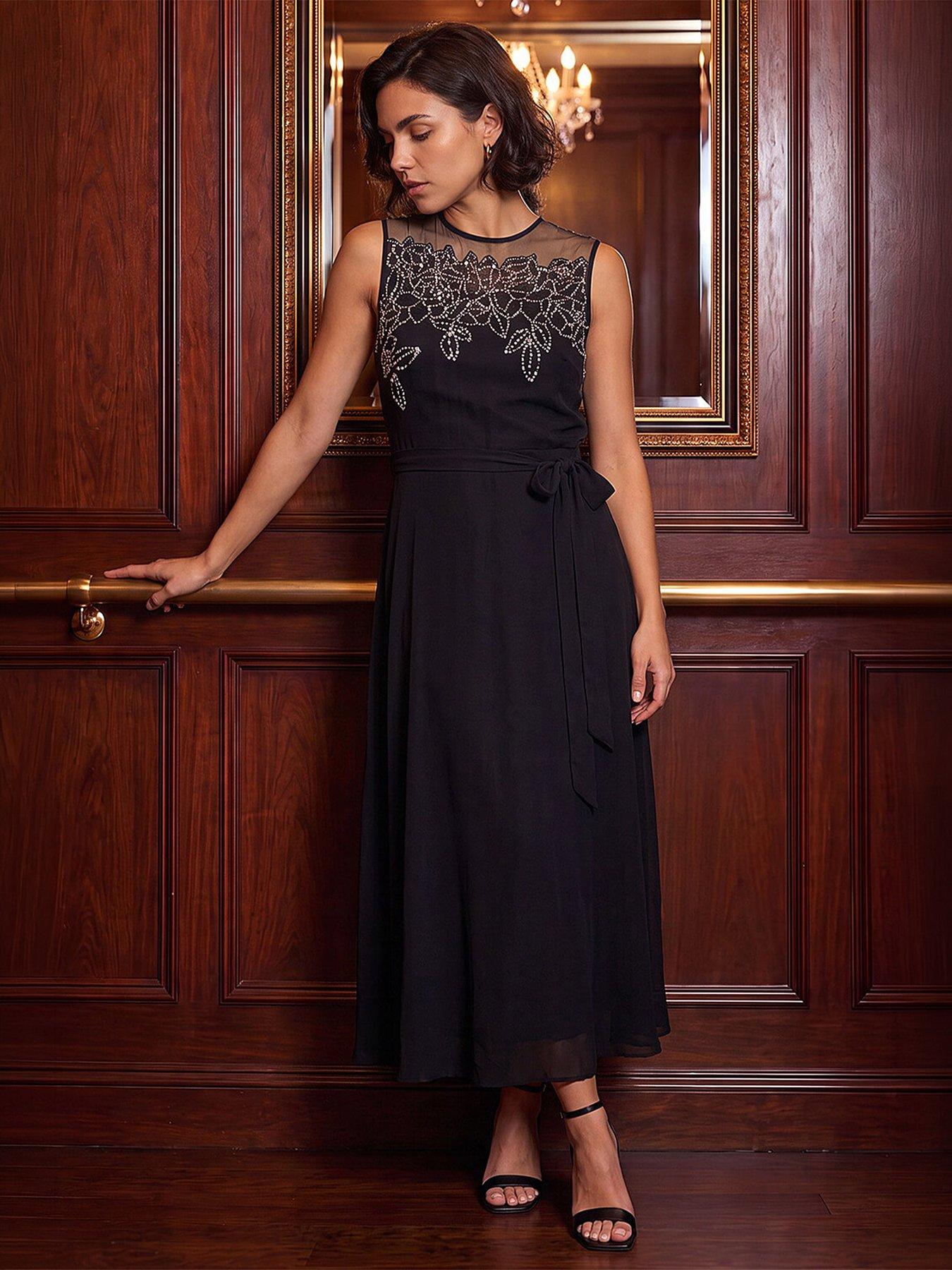 Image 4 of 4 of Roman Illusion Neckline Dress