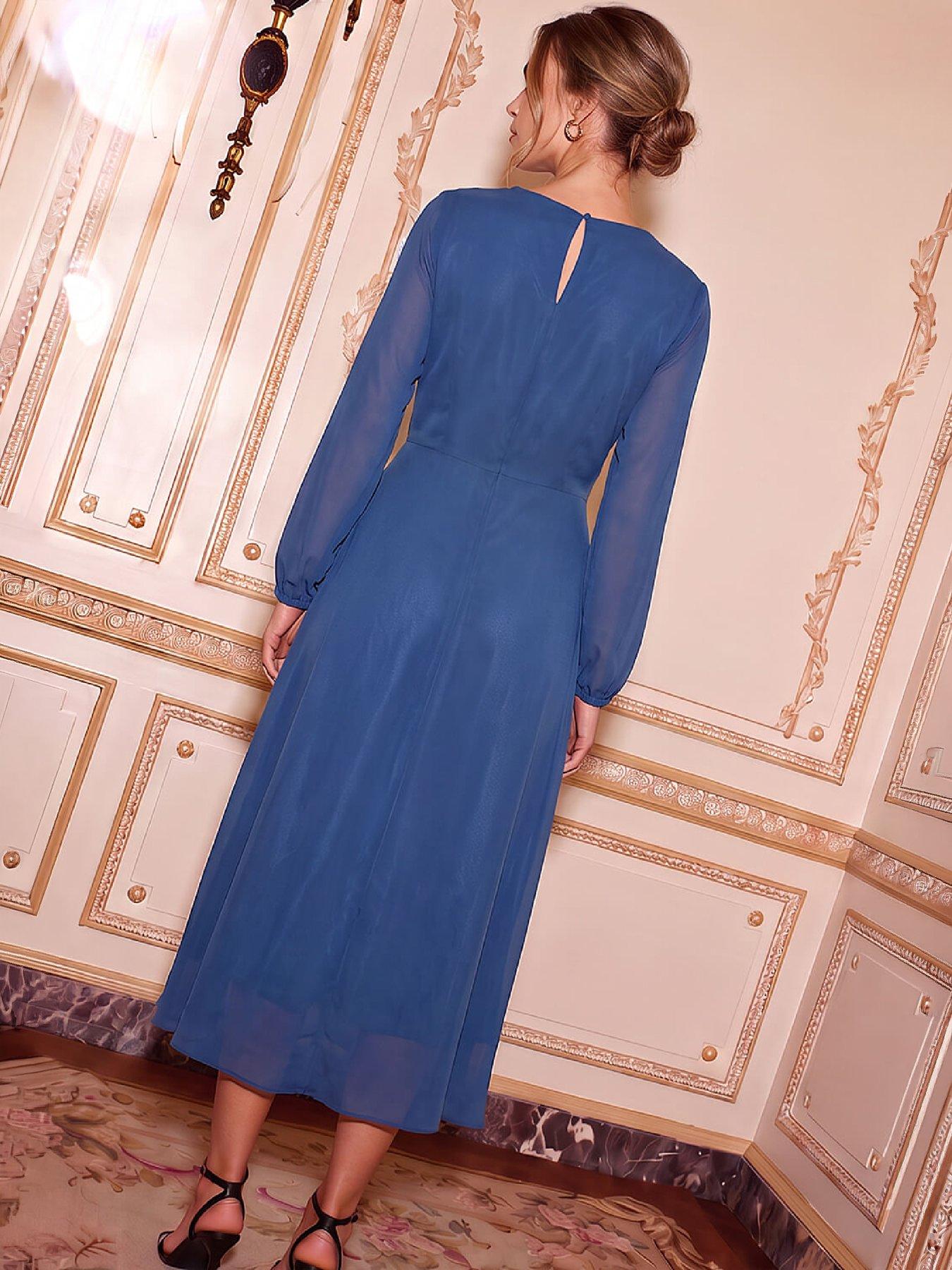 Image 3 of 4 of Roman Plain Wrap Dress