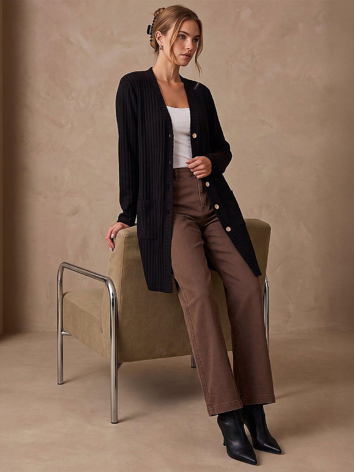 Image 4 of 4 of Roman Ribbed Jersey Cardigan