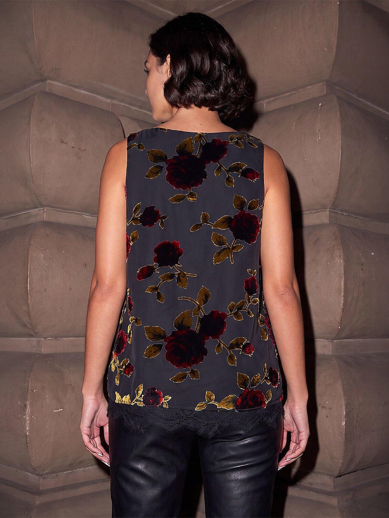 Image 3 of 4 of Roman Rose Burnout Vest