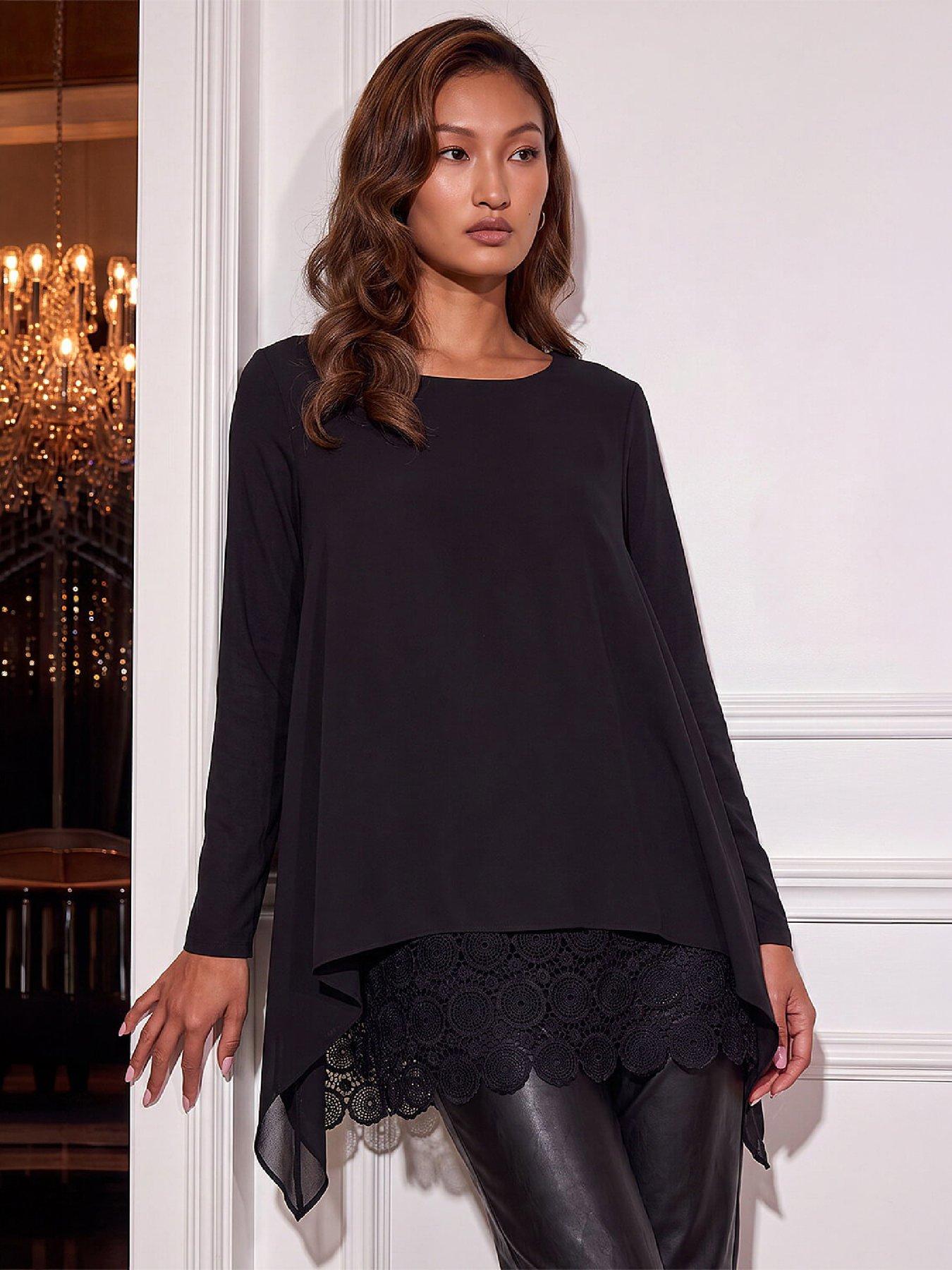 Image 1 of 4 of Roman Lace Hem Overlay Tunic