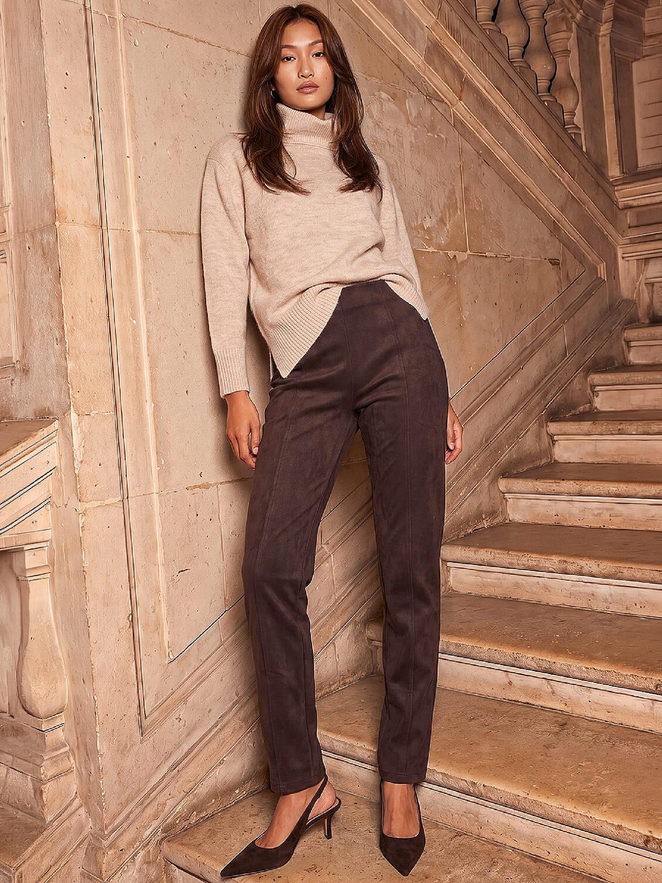 Image 1 of 4 of Roman Suede Skinny Trouser