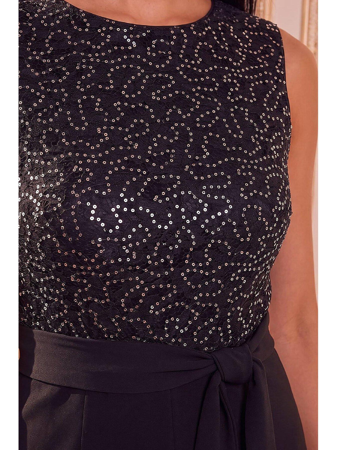 Image 2 of 4 of Roman Petite Sequin Jumpsuit