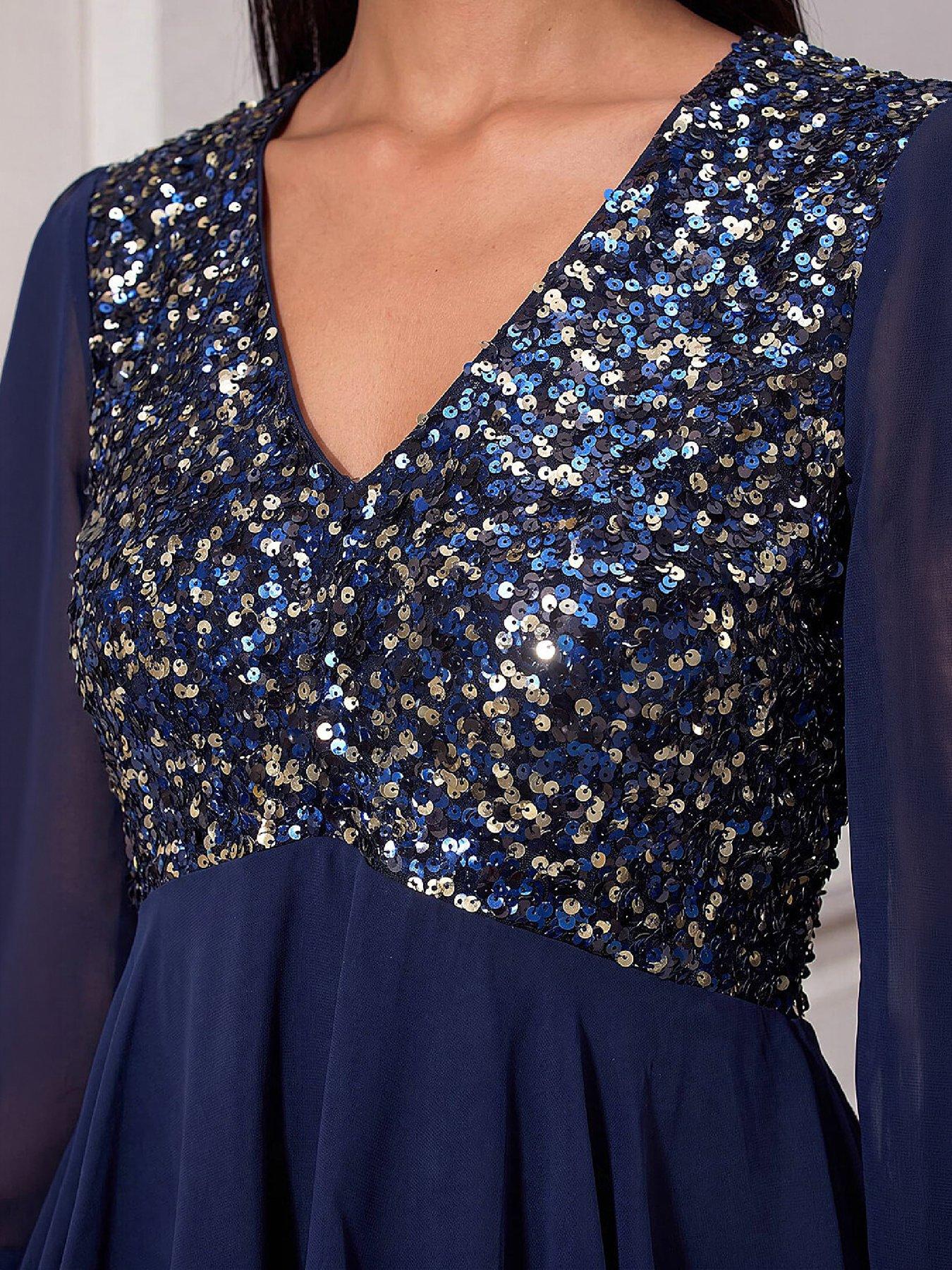 Image 2 of 4 of Roman Petite Sequin Midi Dress