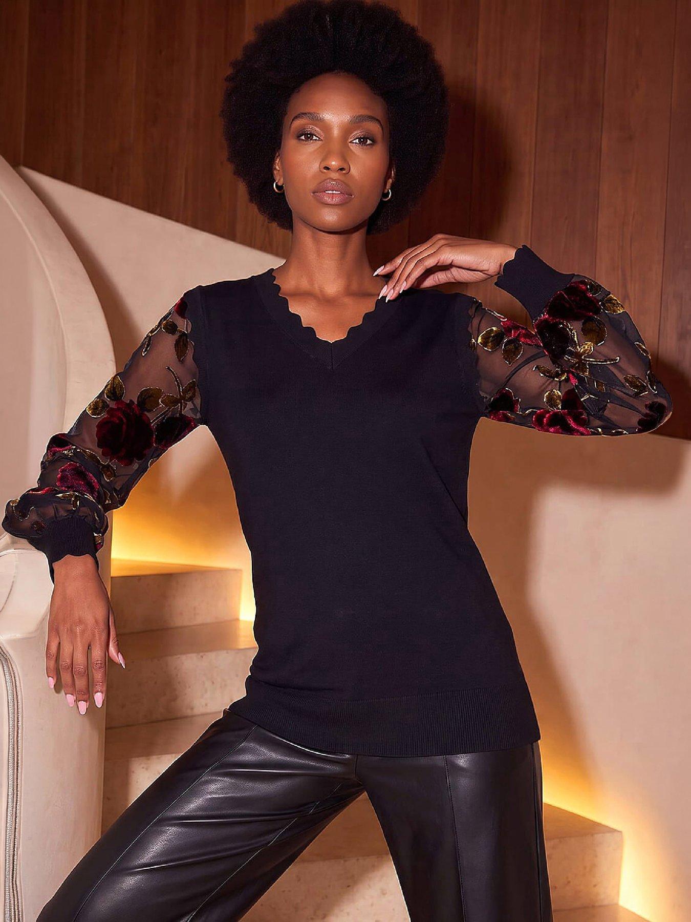 Image 1 of 4 of Roman Devore Sleeve Jumper