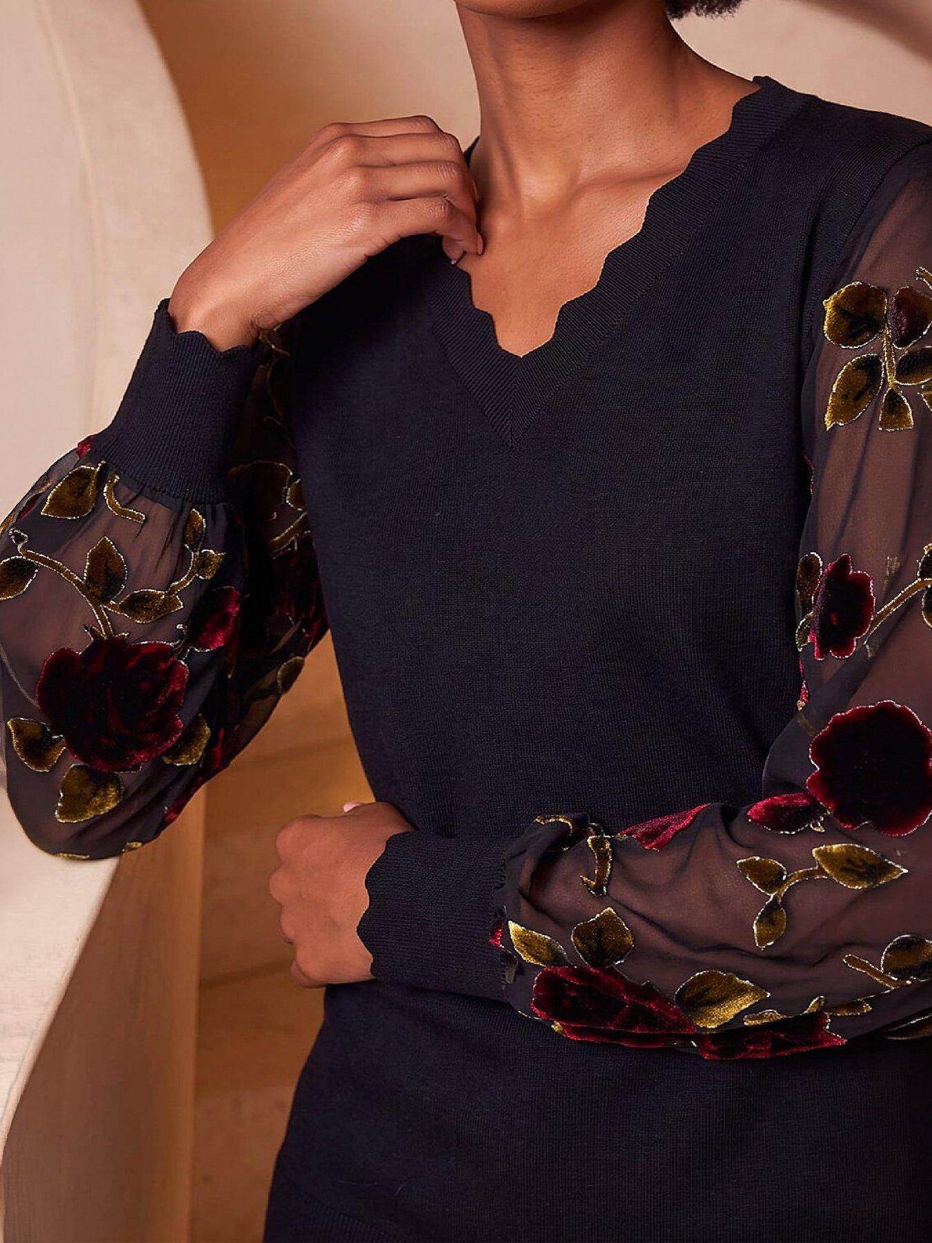 Image 2 of 4 of Roman Devore Sleeve Jumper