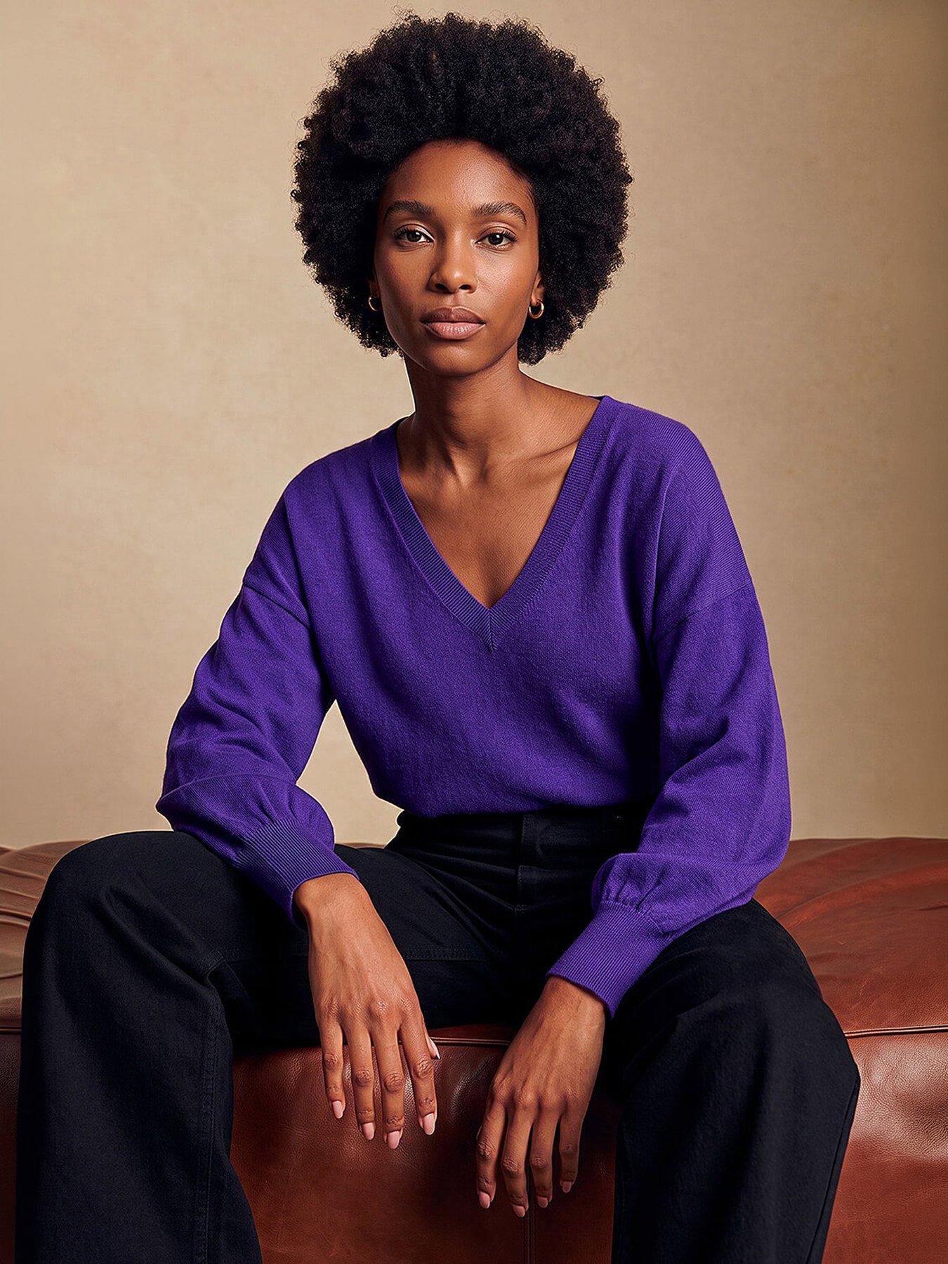Image 1 of 4 of Roman V-neck Stretch Longline Jumper