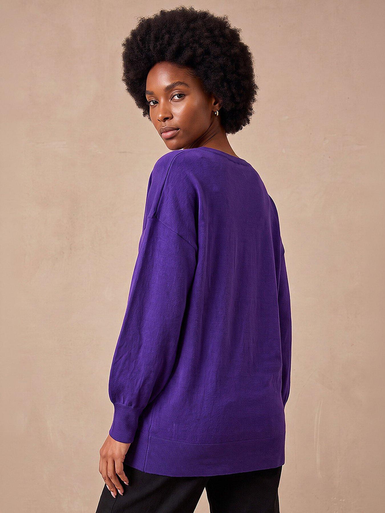 Image 2 of 4 of Roman V-neck Stretch Longline Jumper