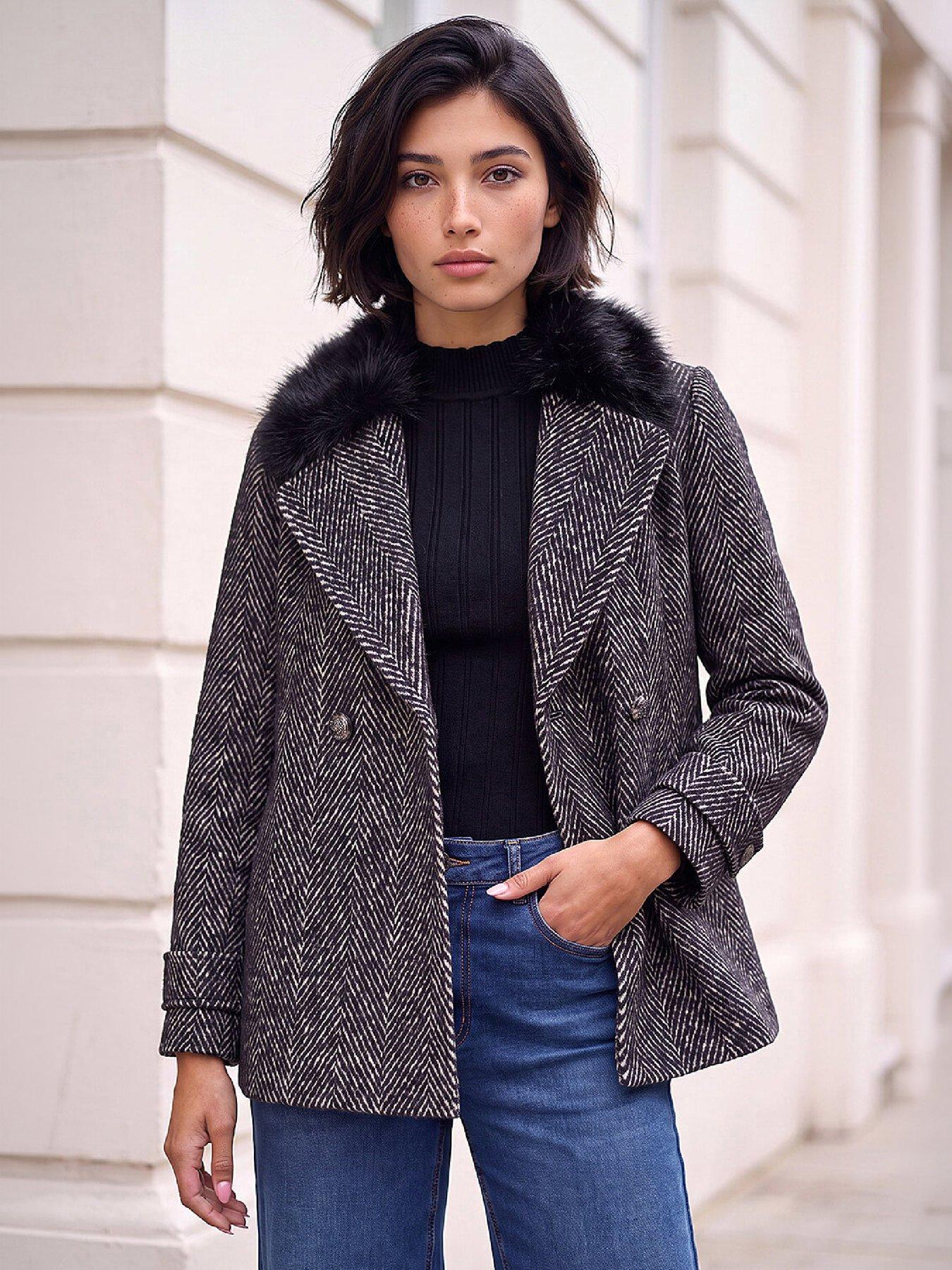 Image 1 of 3 of Roman Petite Jacquard Coat