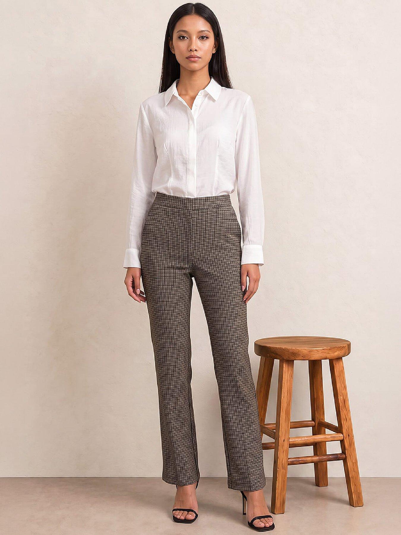 Image 4 of 4 of Roman Petite Check Trouser