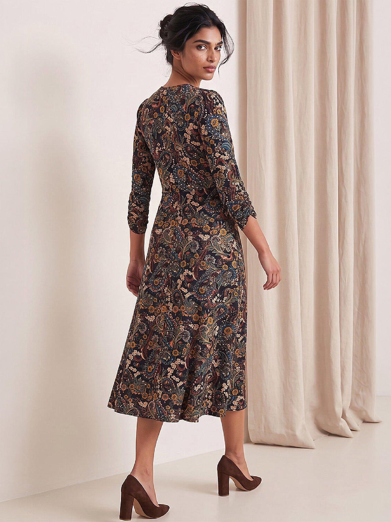 Image 3 of 3 of Roman Paisley Floral Midi Dress