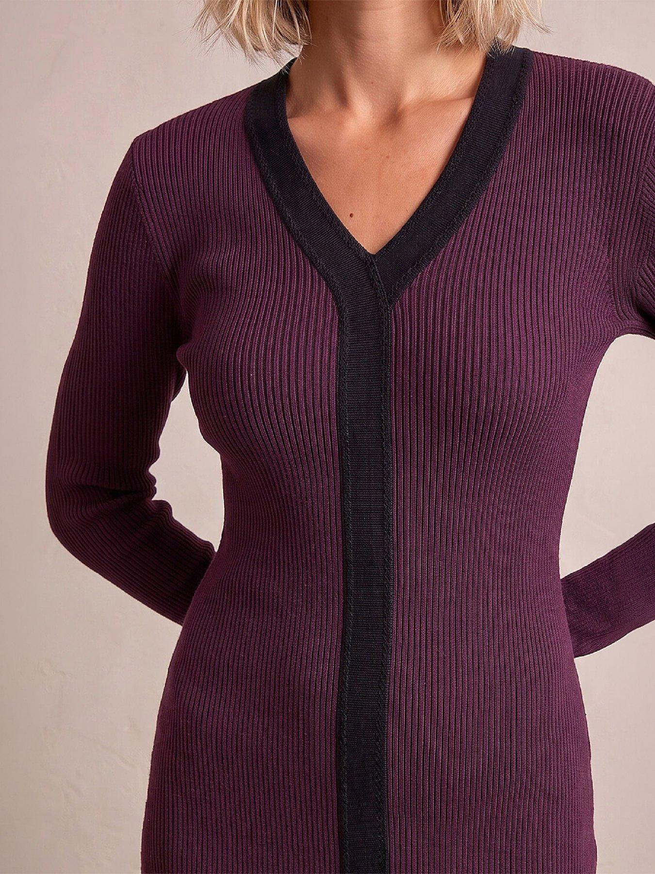 Image 2 of 4 of Roman Contrast Knitted Dress