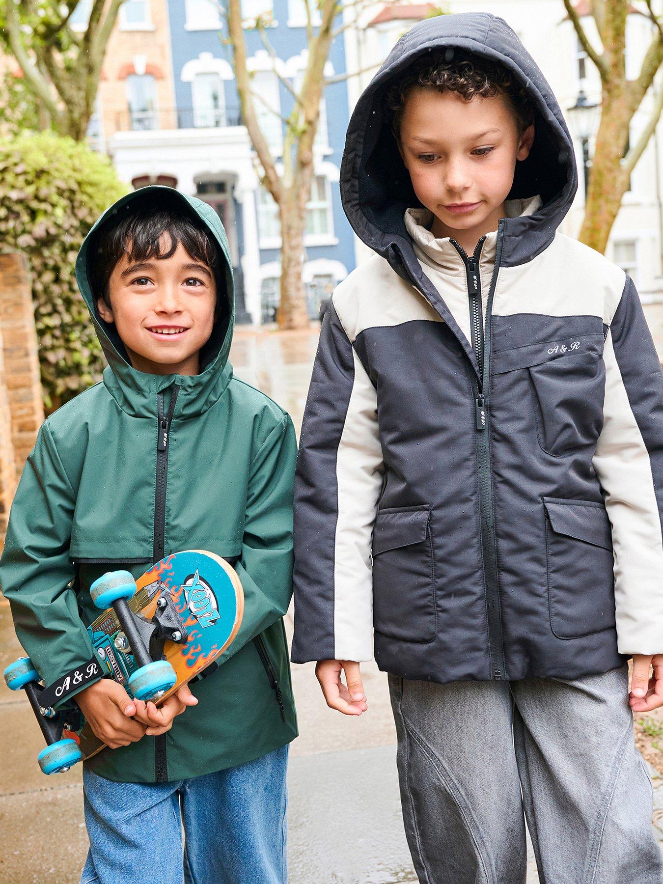 Image 2 of 7 of Angel & Rocket Boys Samuel Colour Block Fleece Lined Coat - Black