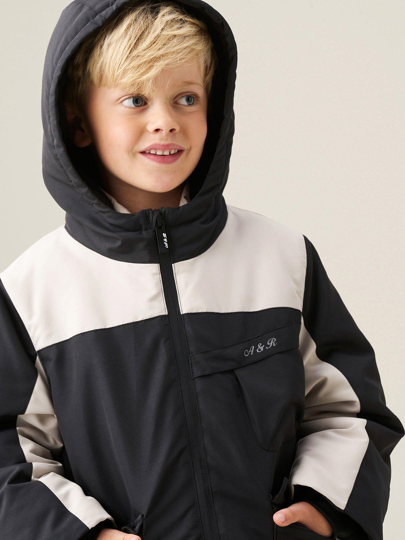 Image 3 of 7 of Angel & Rocket Boys Samuel Colour Block Fleece Lined Coat - Black