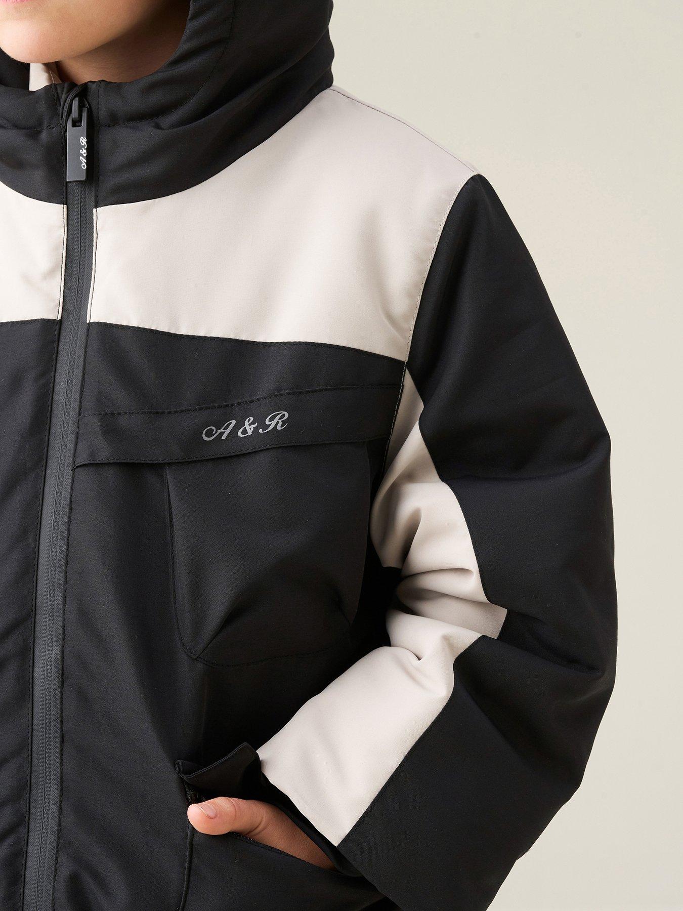 Image 7 of 7 of Angel & Rocket Boys Samuel Colour Block Fleece Lined Coat - Black