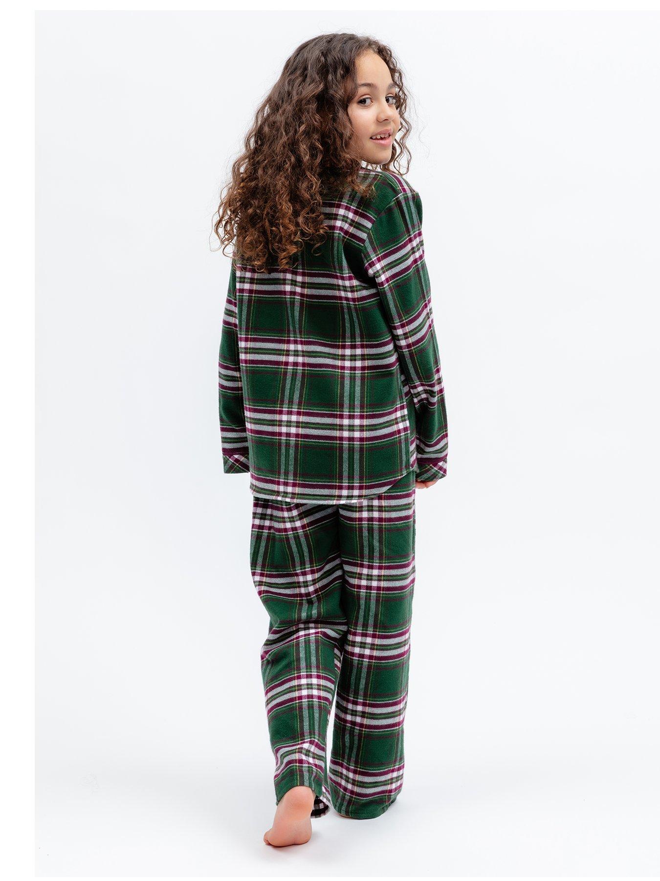 Image 3 of 5 of Cyberjammies Girls Enchanted Nutcracker Check Long Sleeve Christmas Pyjamas - Dark Green