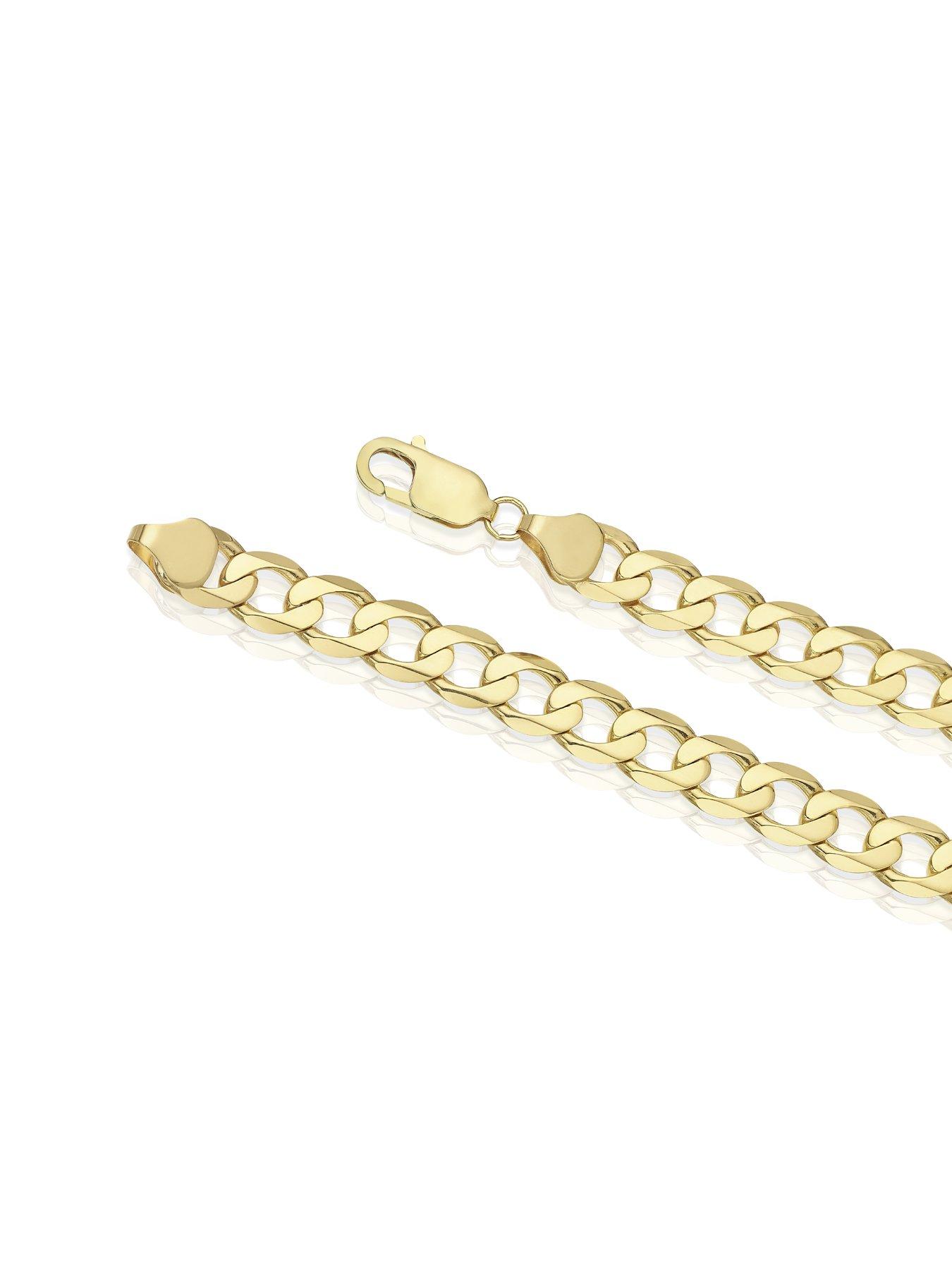Image 3 of 3 of Ernest Jones Ernest Jones Mens Solid Gold Curb Polished Bracelet - Gold