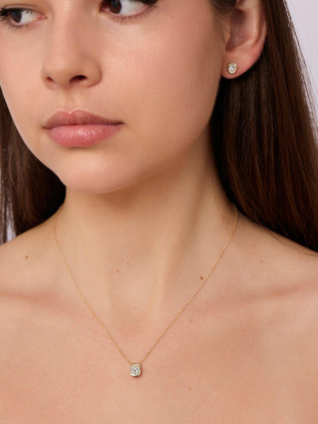 Image 2 of 3 of Created Brilliance Iris Lab Grown Diamond Stud Earrings - Gold