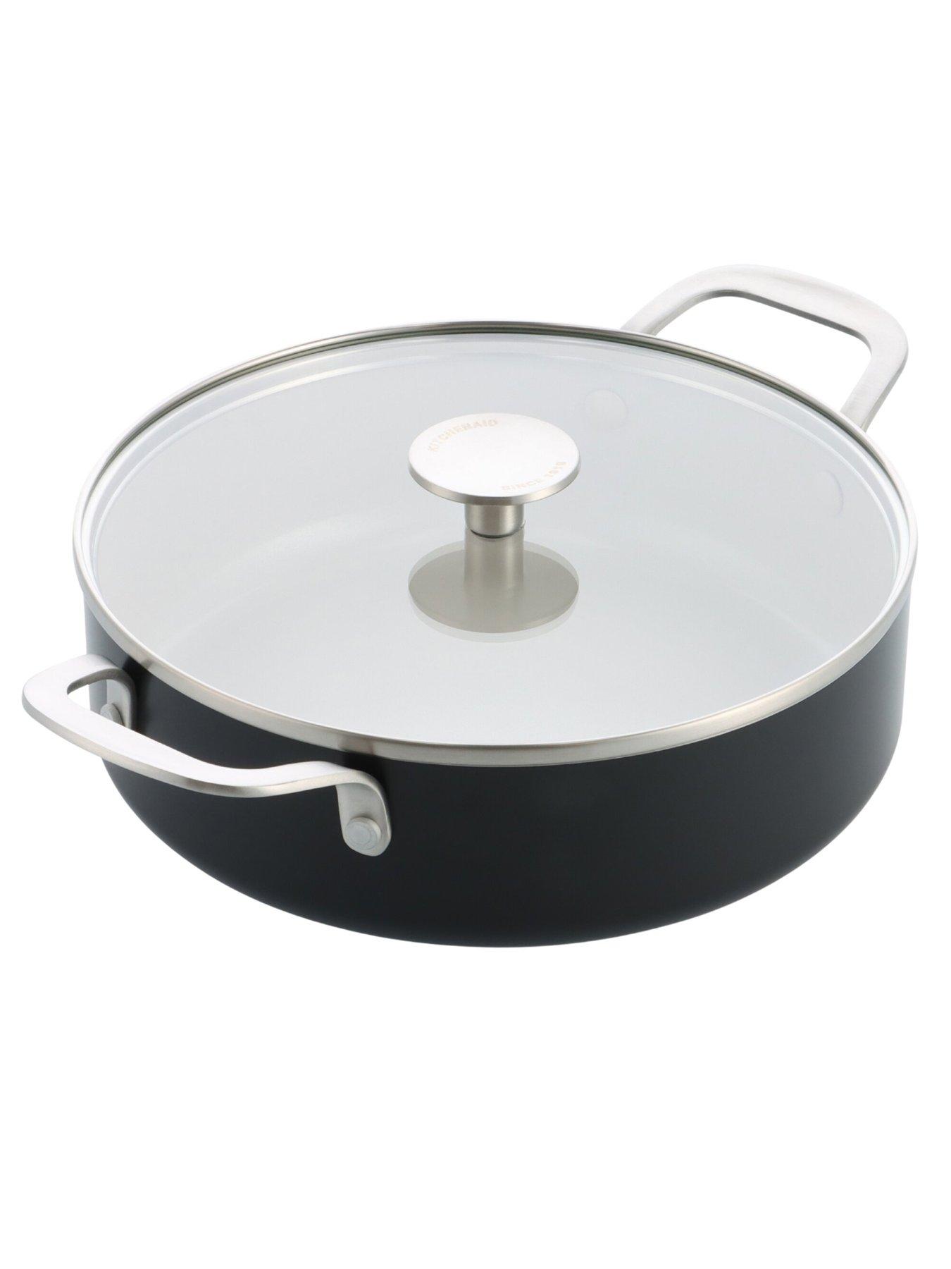 Image 1 of 7 of KitchenAid Kitchenaid Coloured Aluminum Cvd. Skillet 24cm / 3.1l With 2 Sidehandles - Matte Black