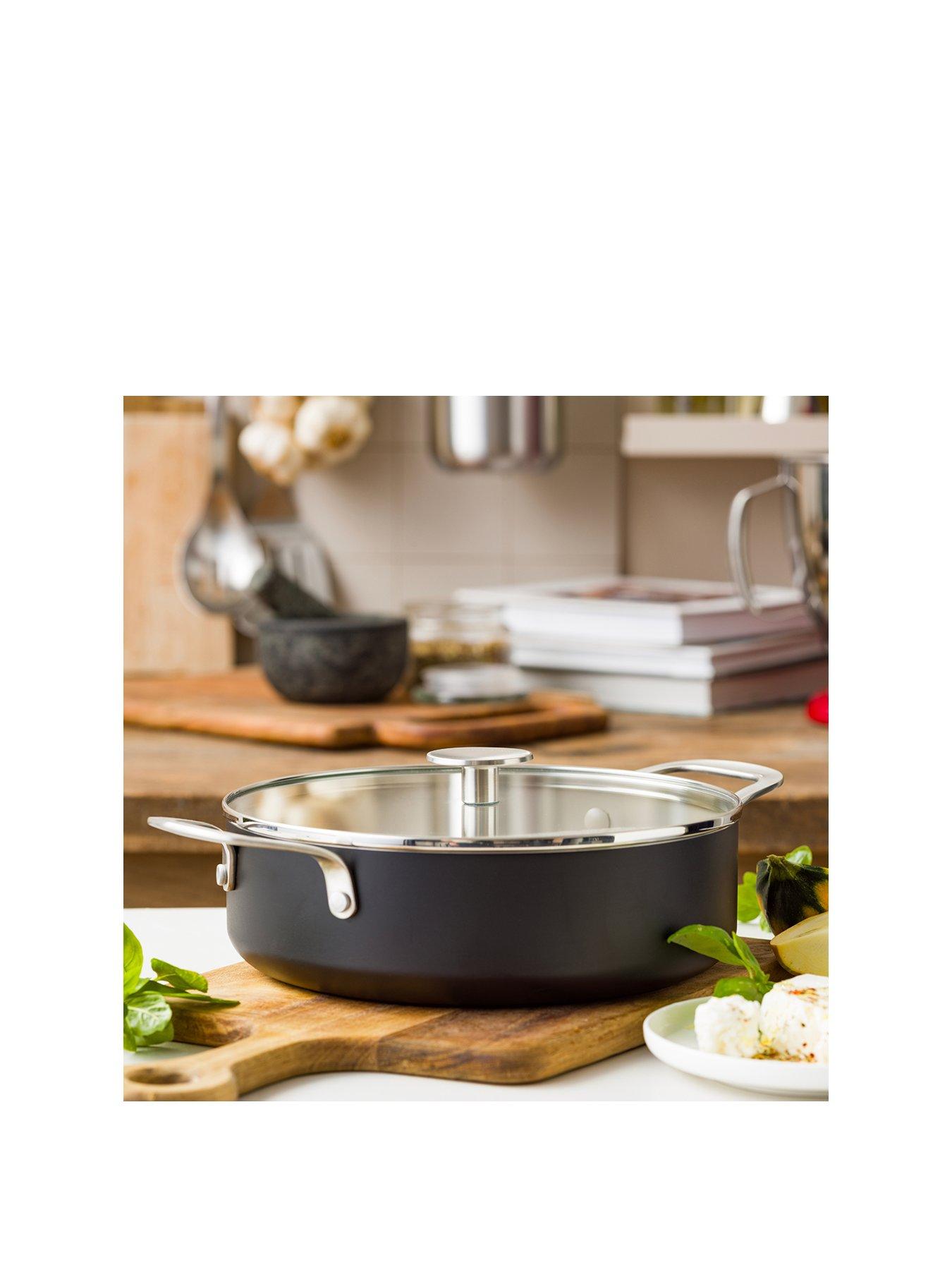 Image 2 of 7 of KitchenAid Kitchenaid Coloured Aluminum Cvd. Skillet 24cm / 3.1l With 2 Sidehandles - Matte Black